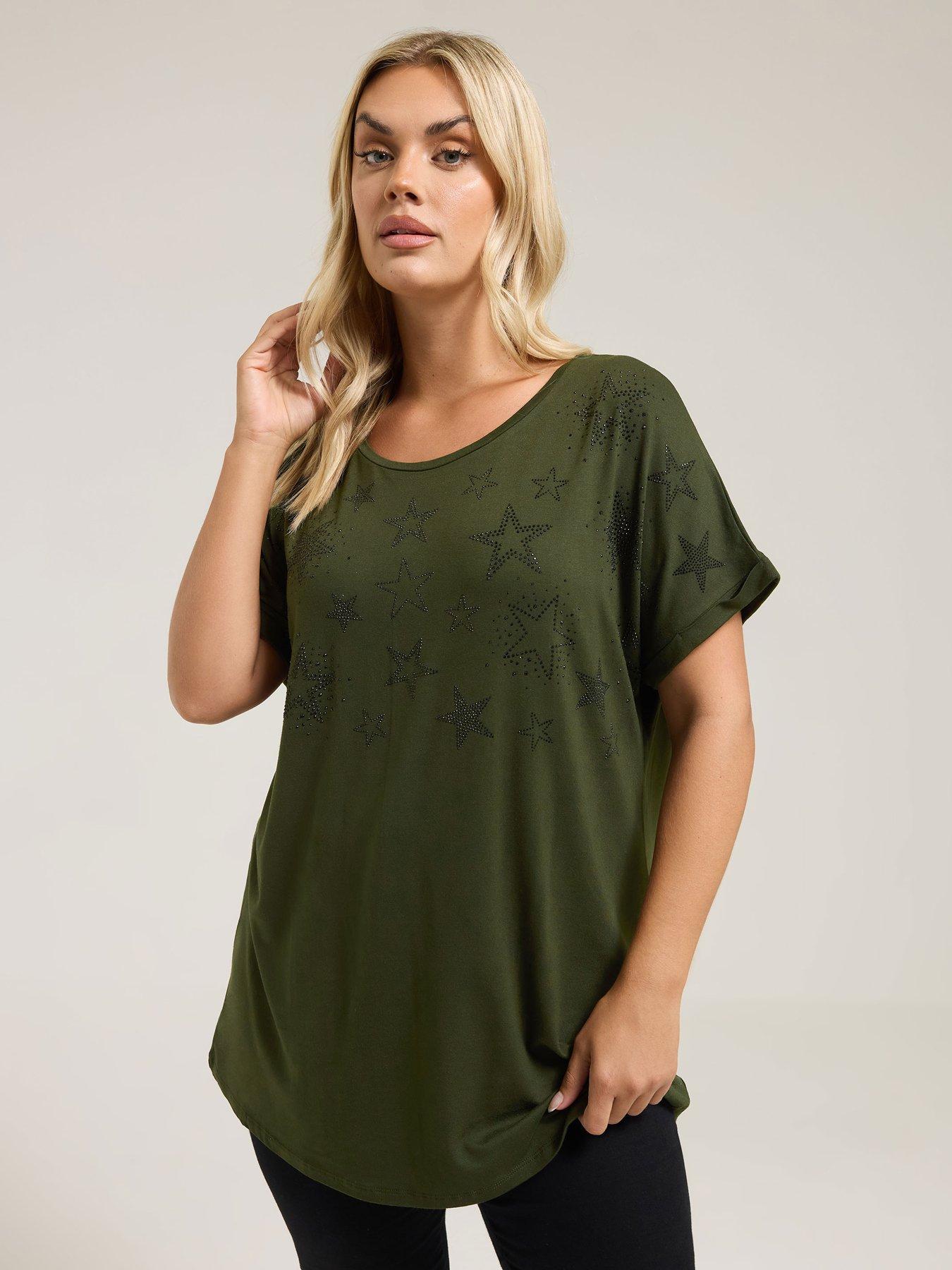 undefined Curve Star Print Grown On T-Shirt - Green