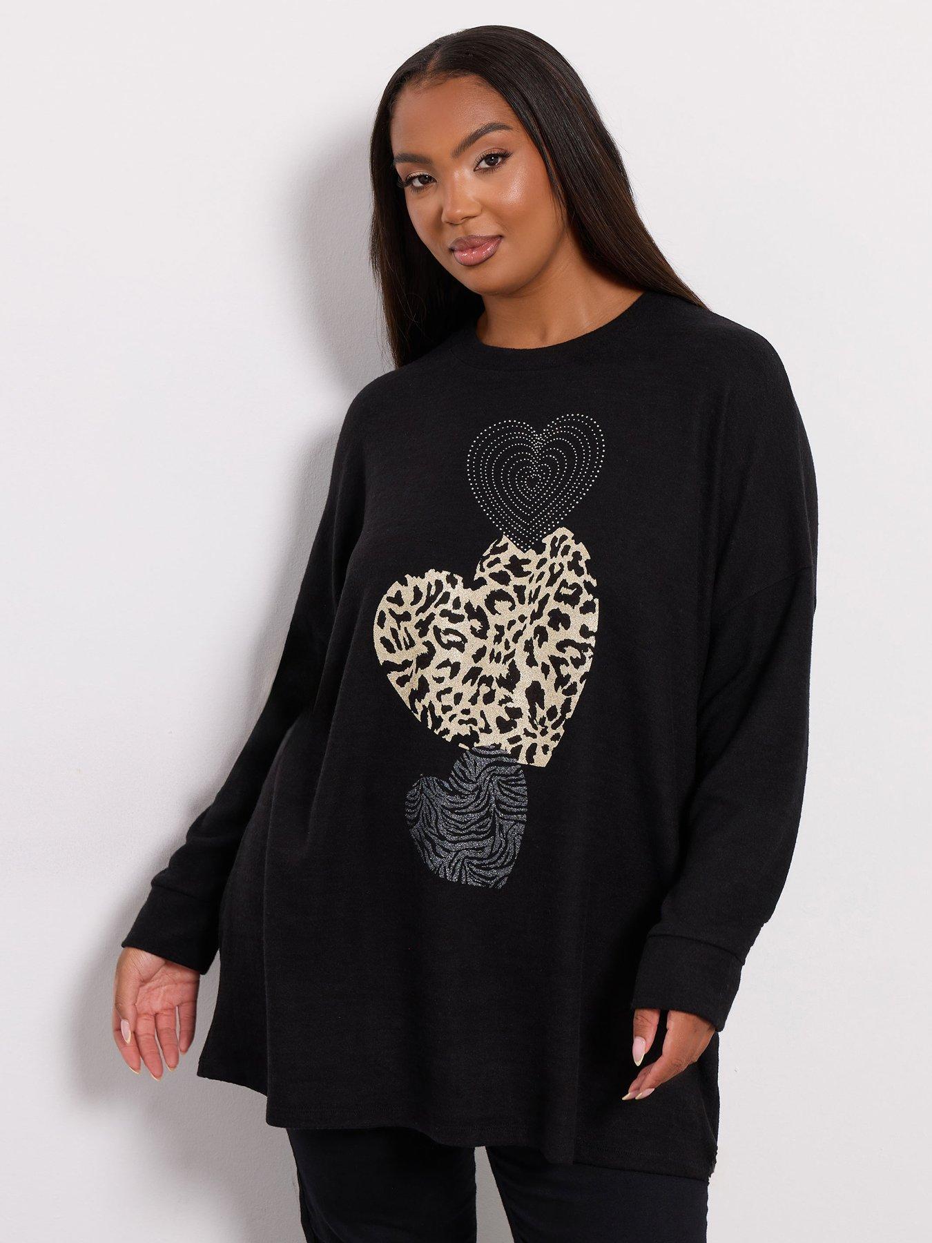 undefined Curve Animal Heart Jumper - Black