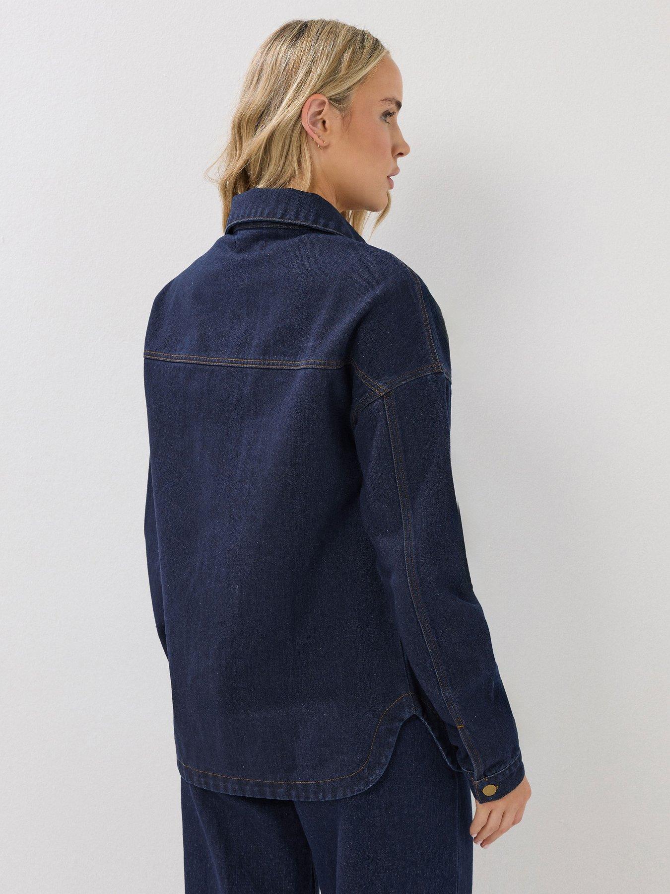  image of long-tall-sally-denim-shacket-blue