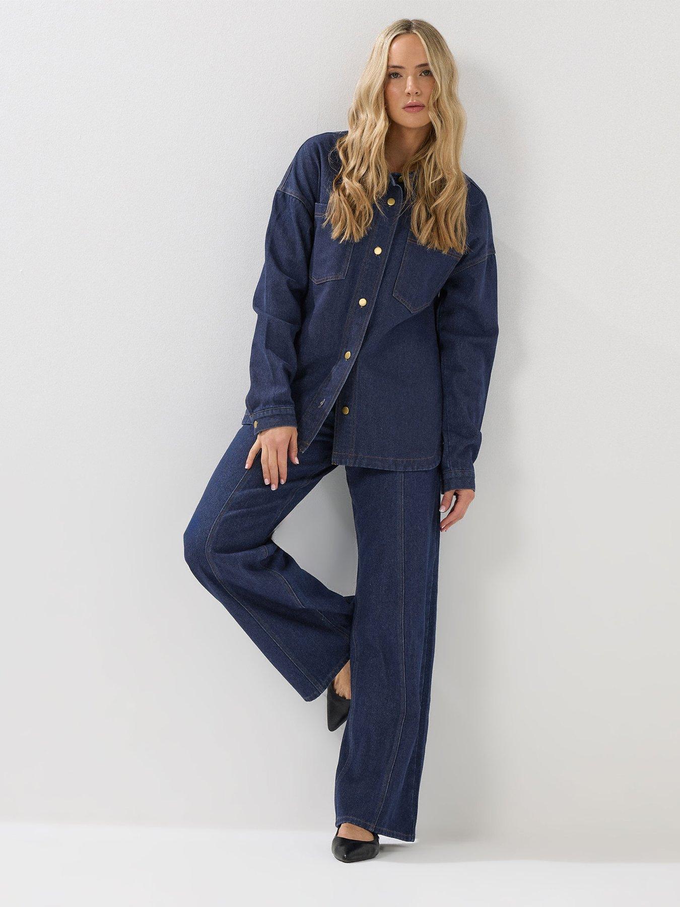  image of long-tall-sally-denim-shacket-blue