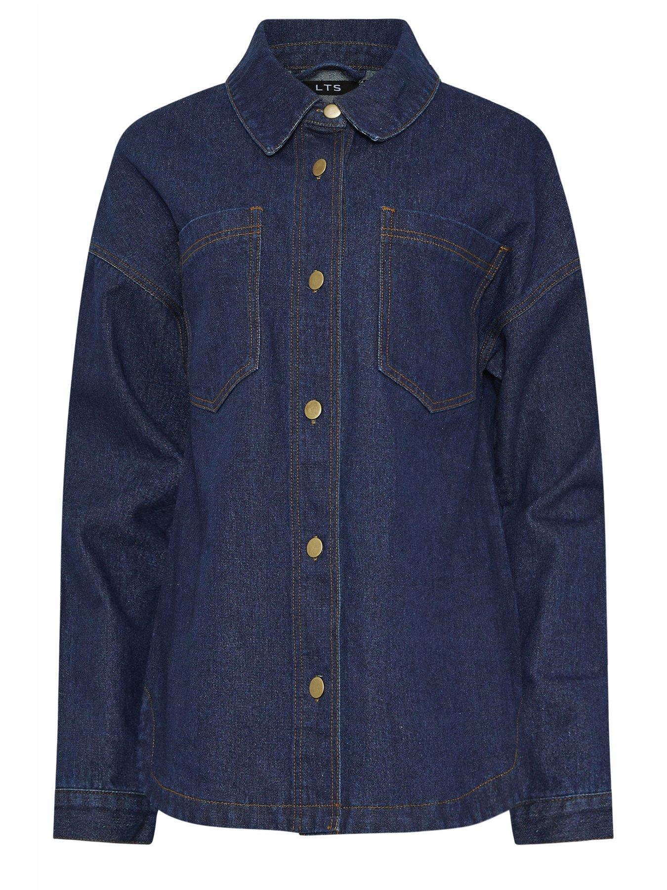  image of long-tall-sally-denim-shacket-blue