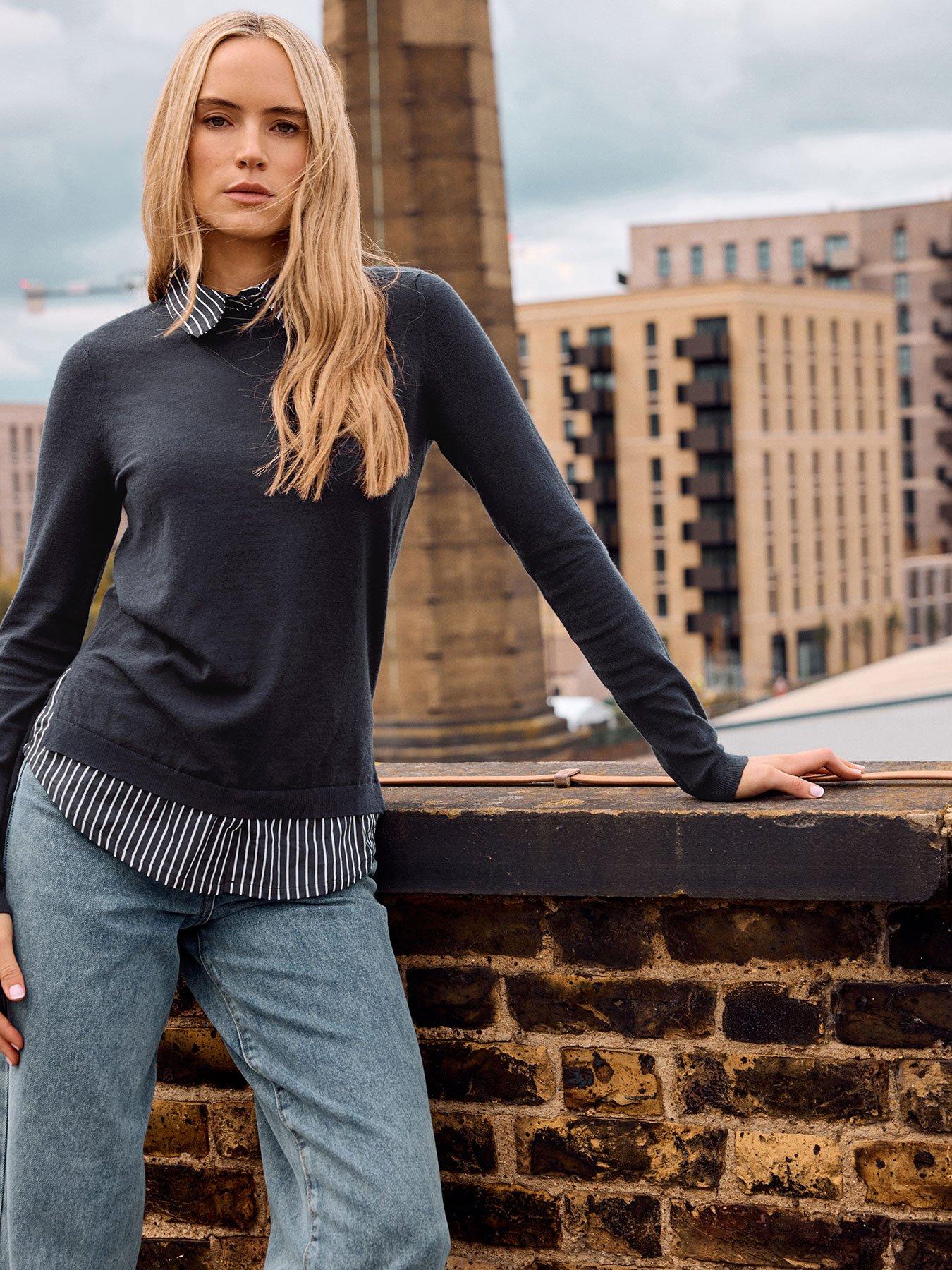 undefined 2 In 1 Shirt Jumper - Blue