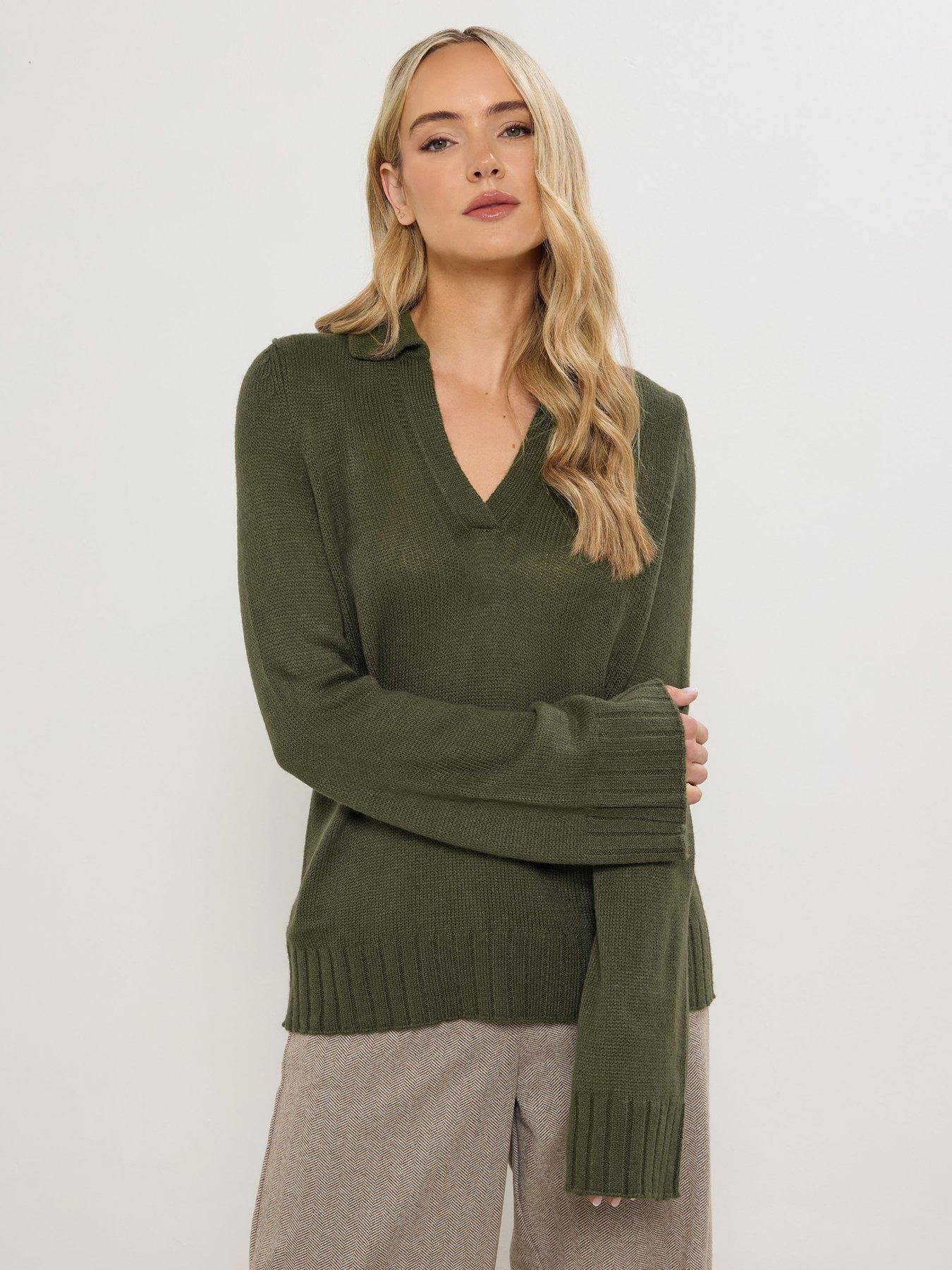 long-tall-sally-collar-ladder-trim-jumper-green