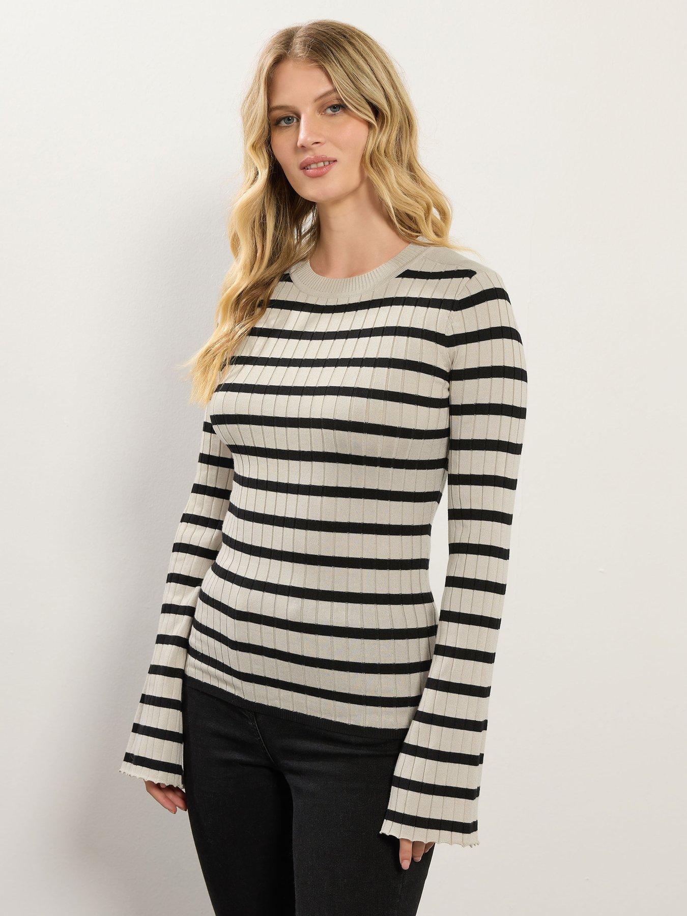 undefined Stripe Rib Jumper - Natural
