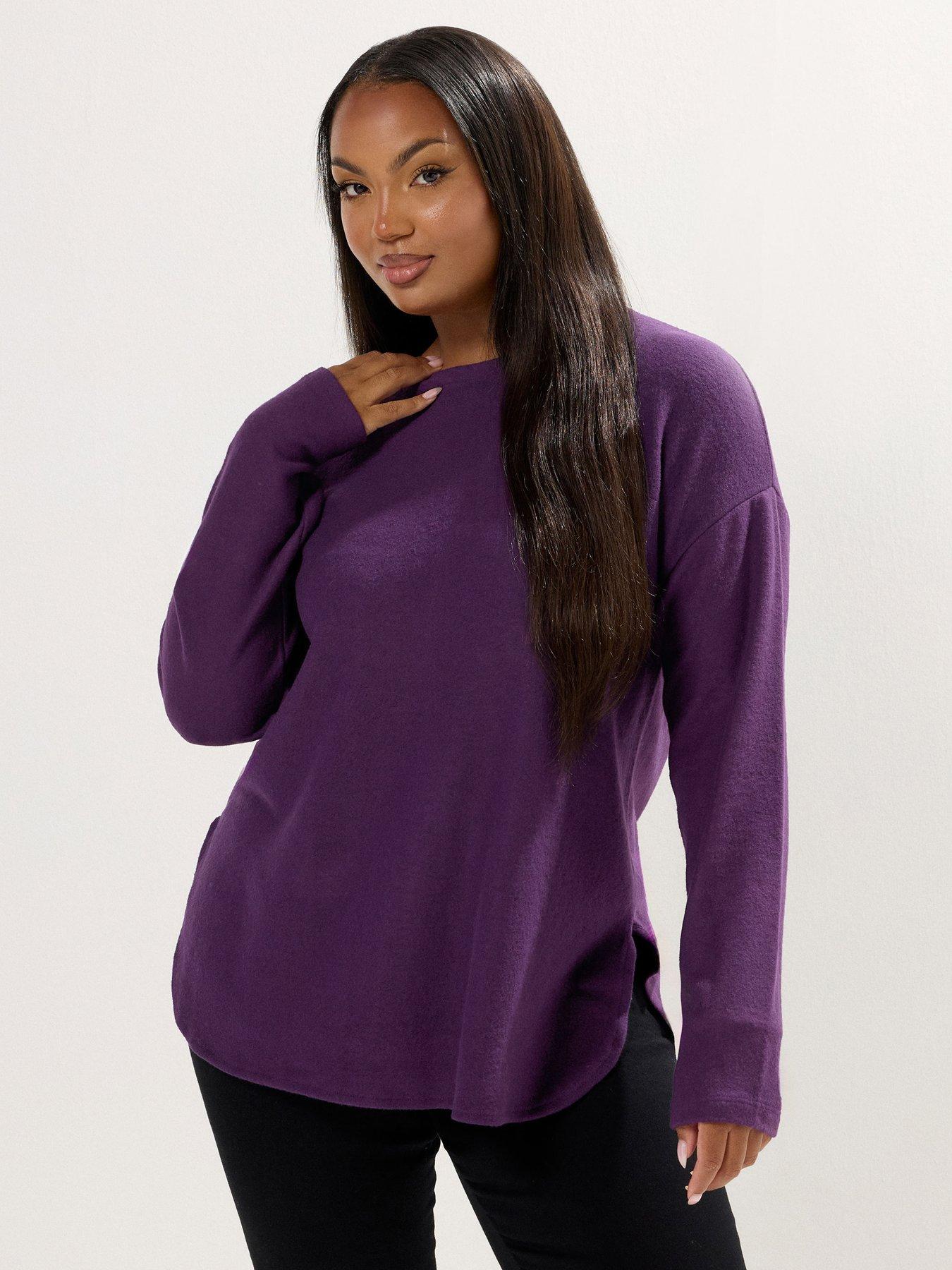 Yours Curve Soft Touch Jumper - Purple
