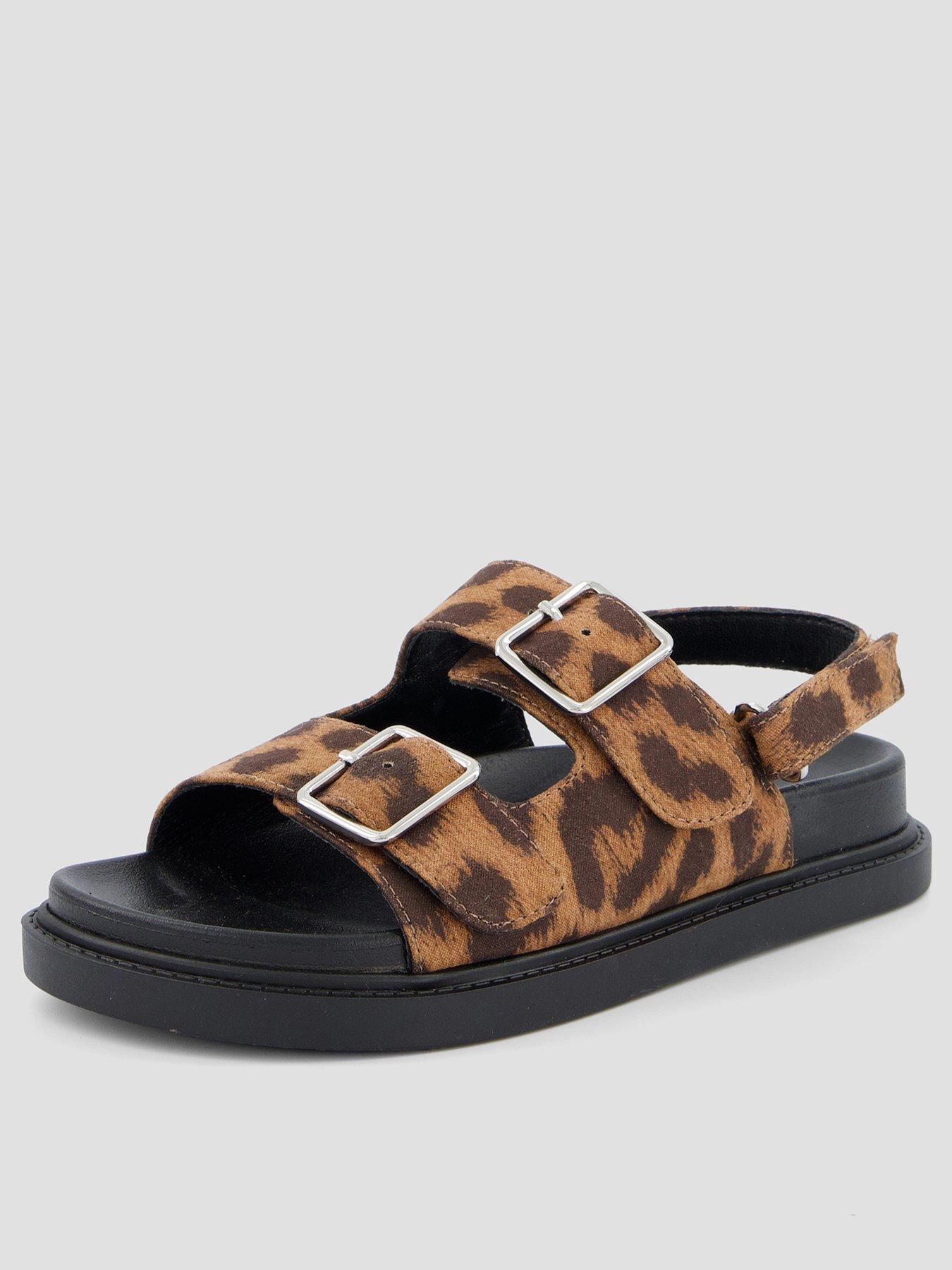 the-very-collection-leopard-buckle-strap-sandals-brown