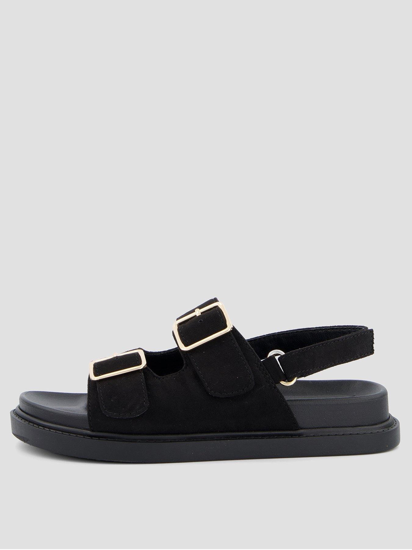 stillFront image of the-very-collection-buckle-strap-sandal-black