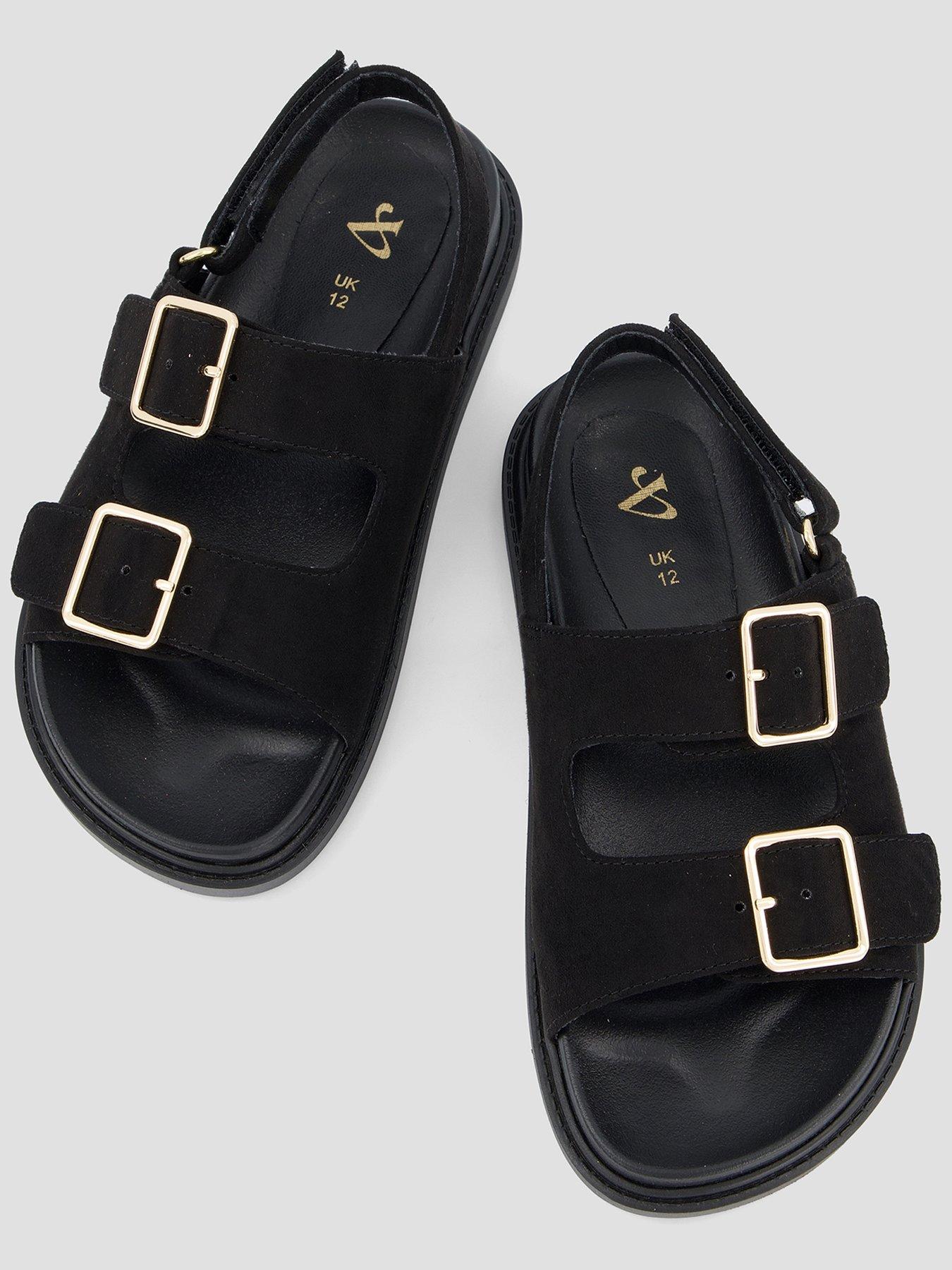  image of the-very-collection-buckle-strap-sandal-black