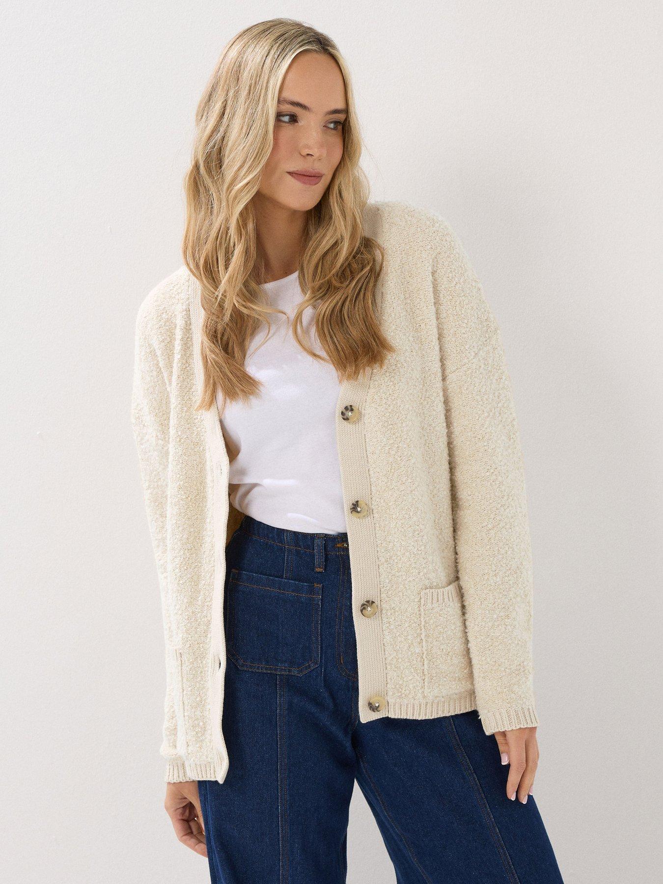 Image 1 of 4 of Long Tall Sally Boucle Cardigan - Ivory