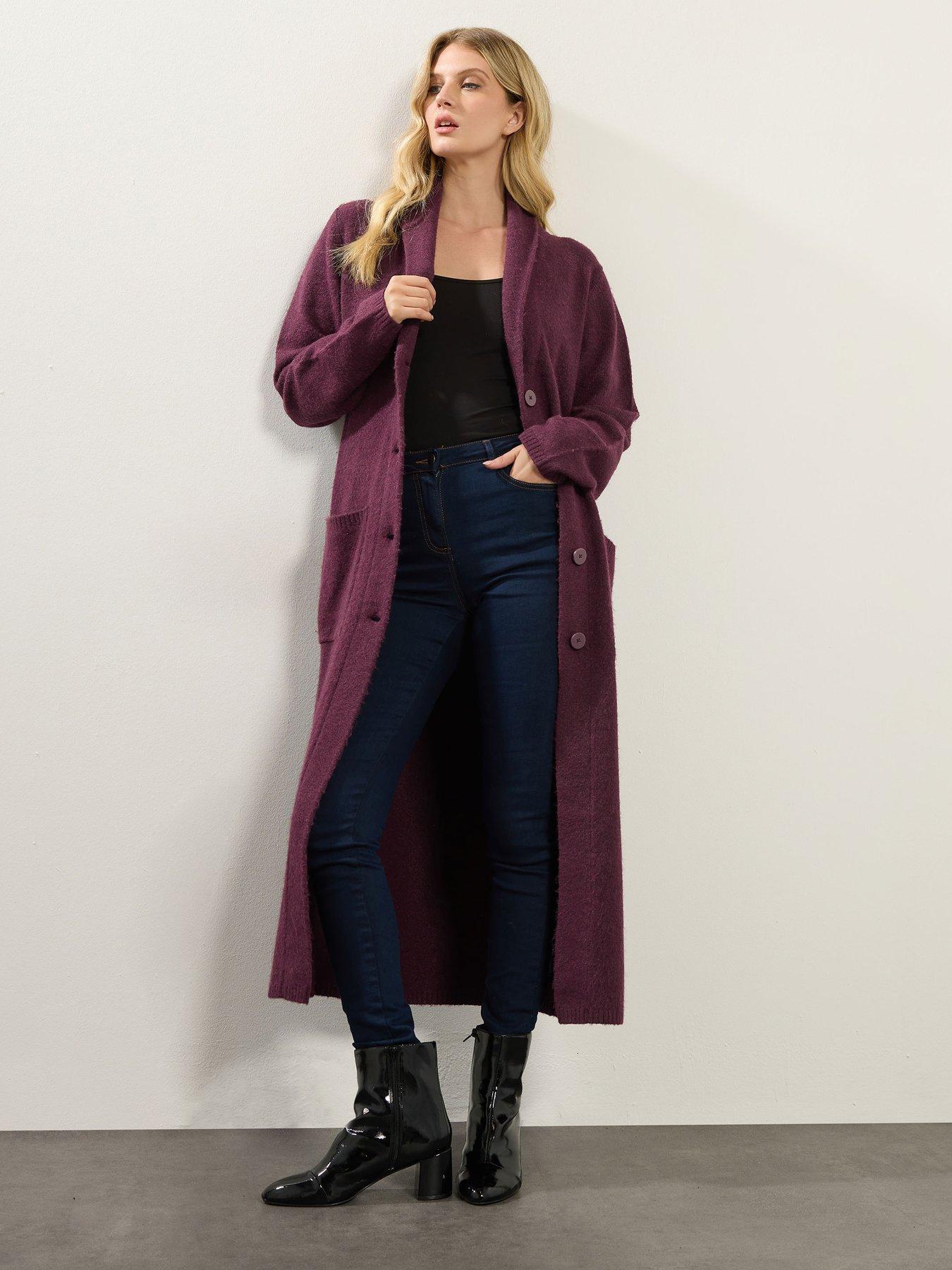 undefined Knitted Coatigan - Red