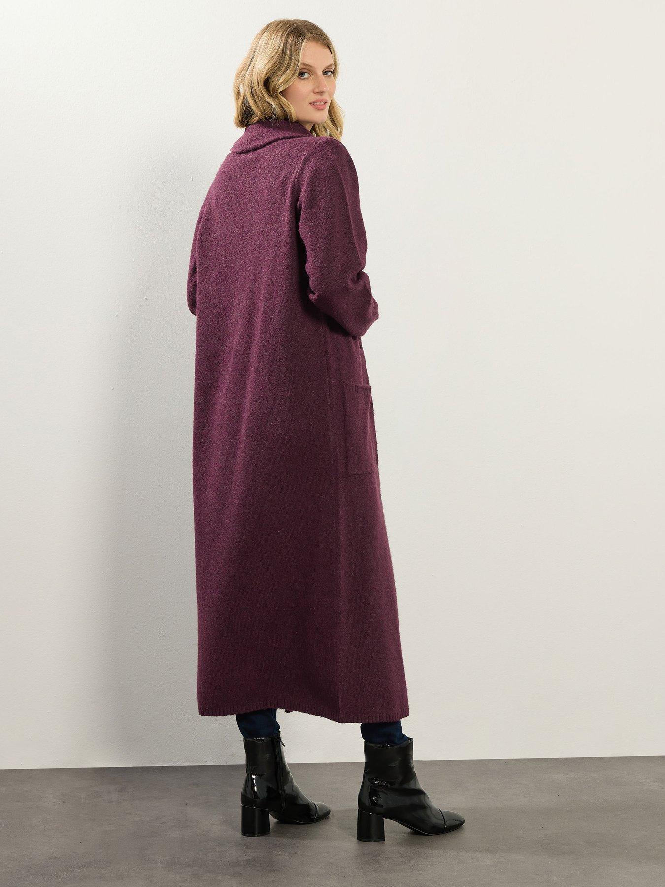 Image 2 of 4 of Long Tall Sally Knitted Coatigan - Red