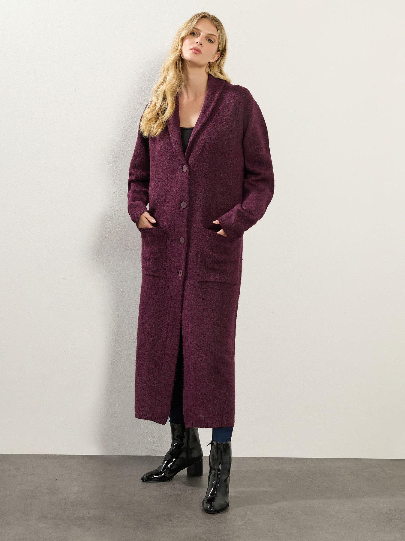 Image 3 of 4 of Long Tall Sally Knitted Coatigan - Red