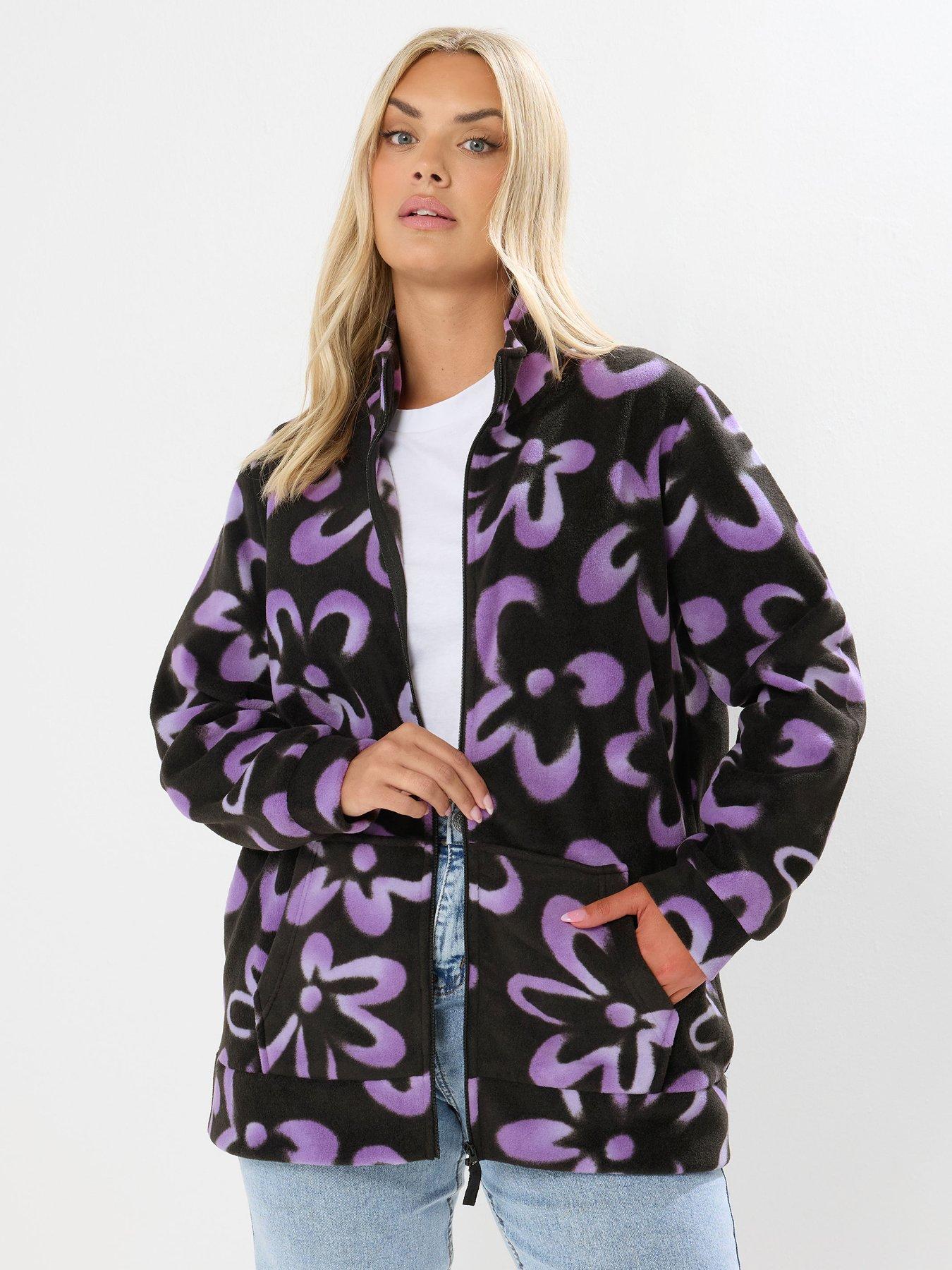 Image 1 of 4 of Yours Curve Zip Thru Fleece - Black