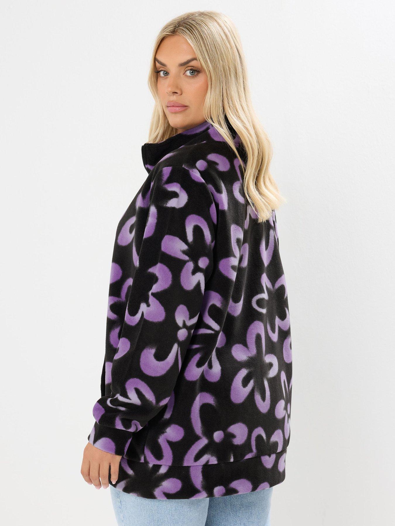 Image 2 of 4 of Yours Curve Zip Thru Fleece - Black