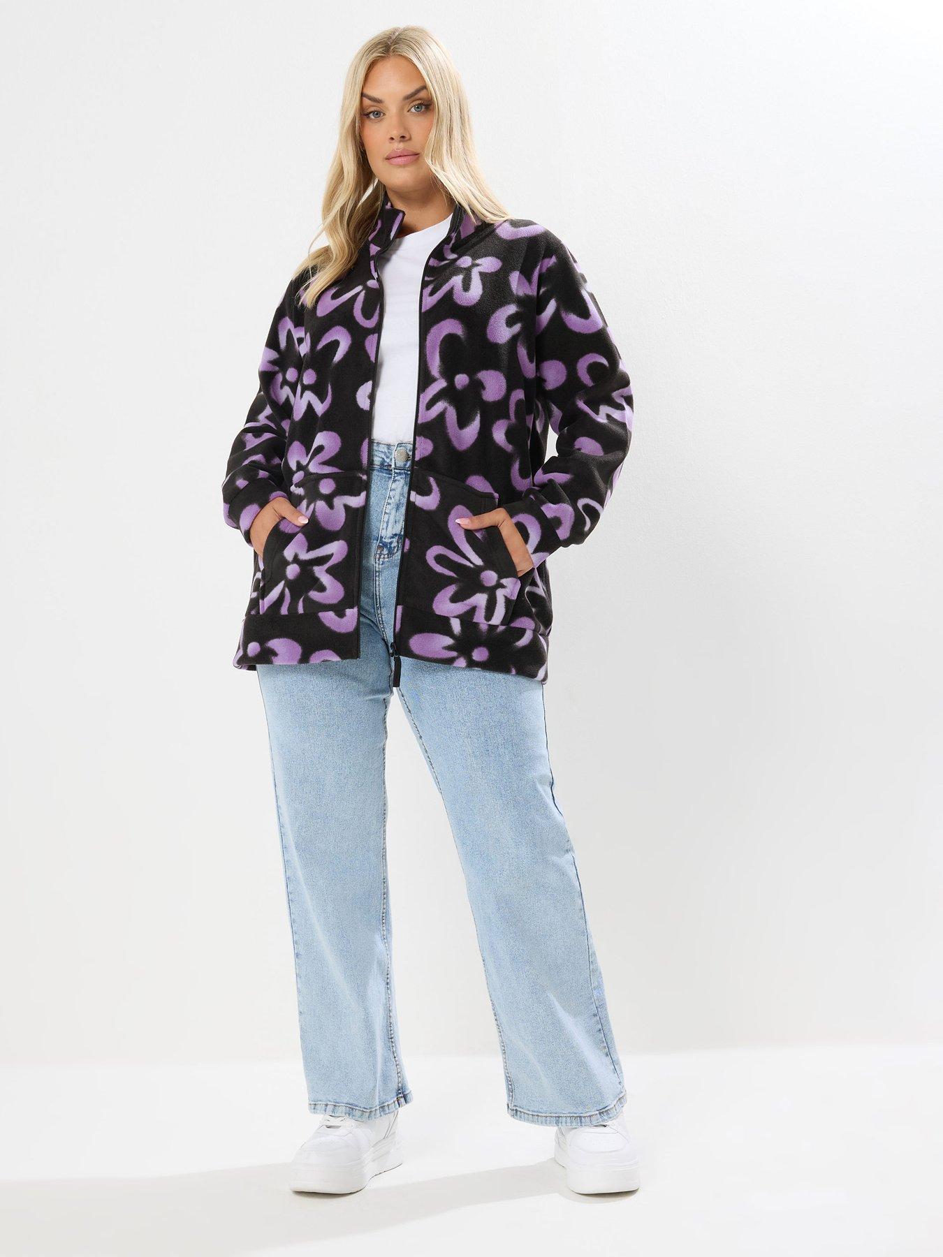 Image 3 of 4 of Yours Curve Zip Thru Fleece - Black