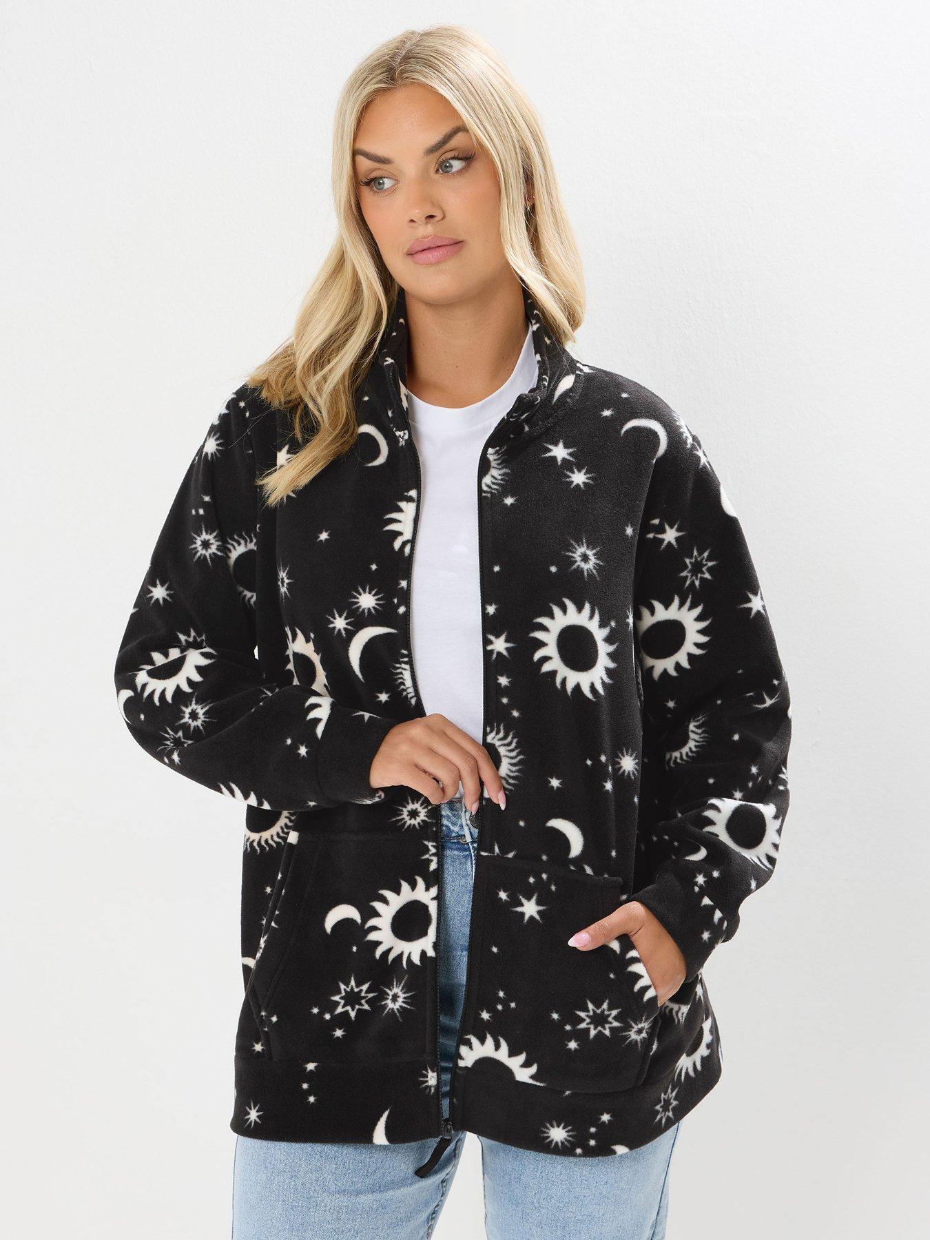 Image 1 of 4 of Yours Curve Zip Thru Fleece - Black