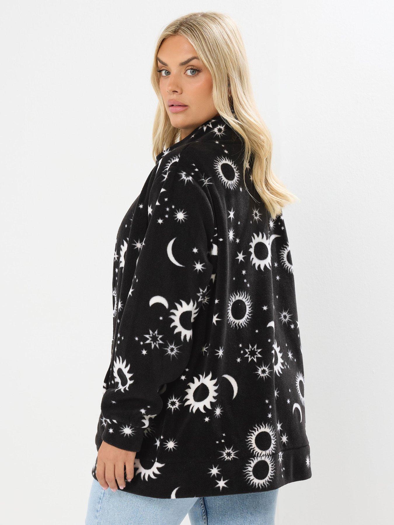 Image 2 of 4 of Yours Curve Zip Thru Fleece - Black