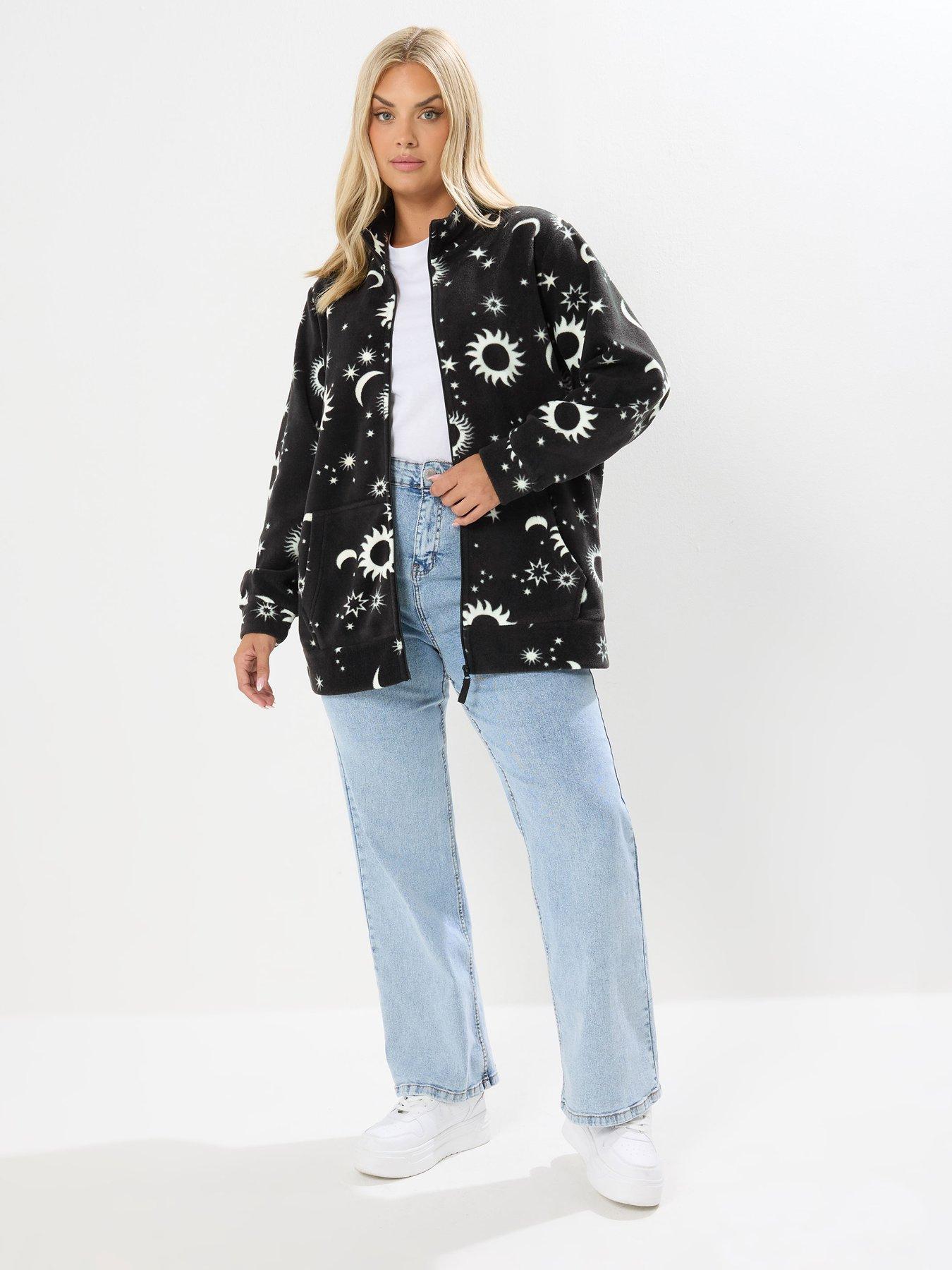 Image 3 of 4 of Yours Curve Zip Thru Fleece - Black