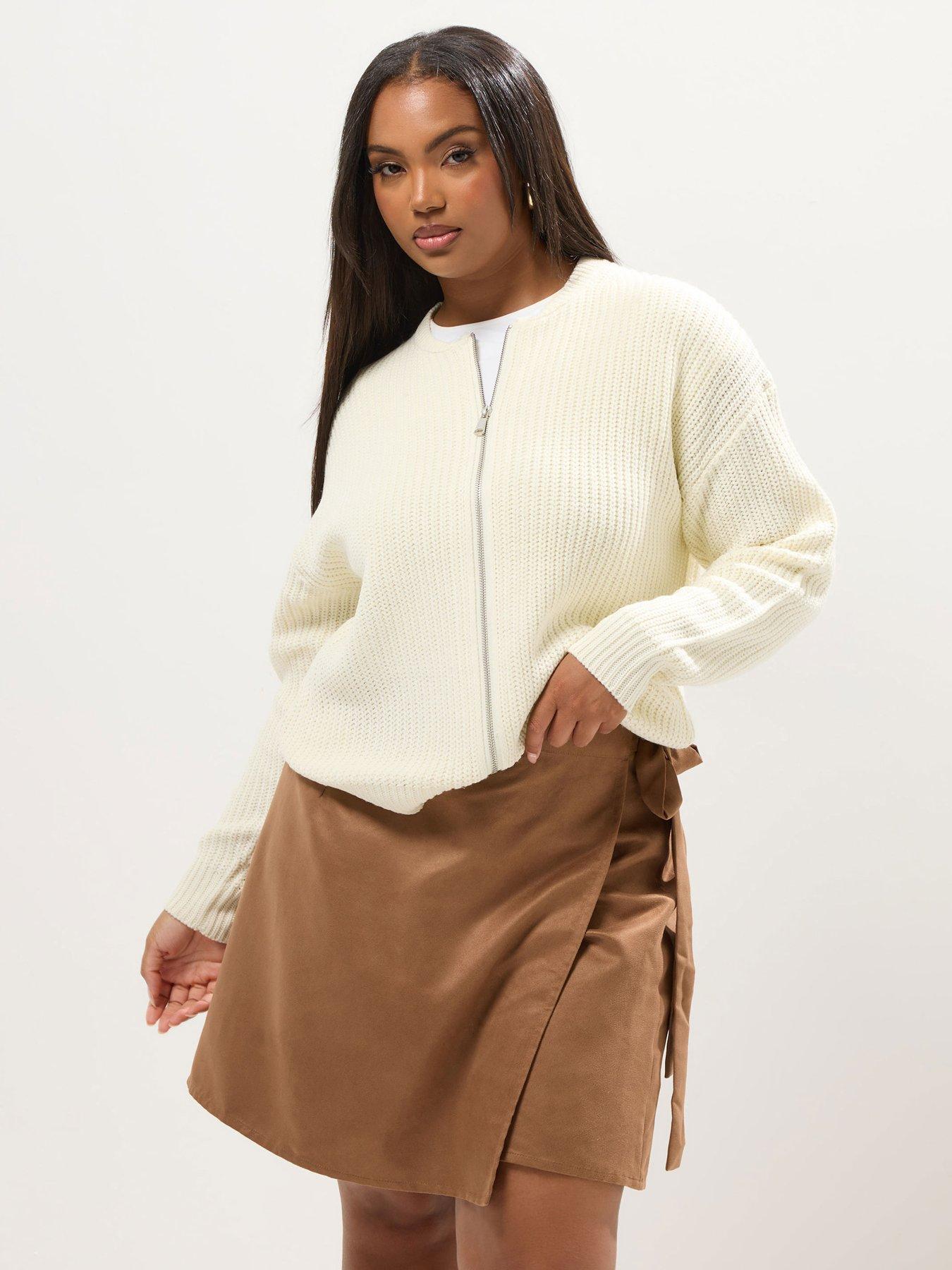 undefined Curve Suede Wrap Mini Skirt - Brown