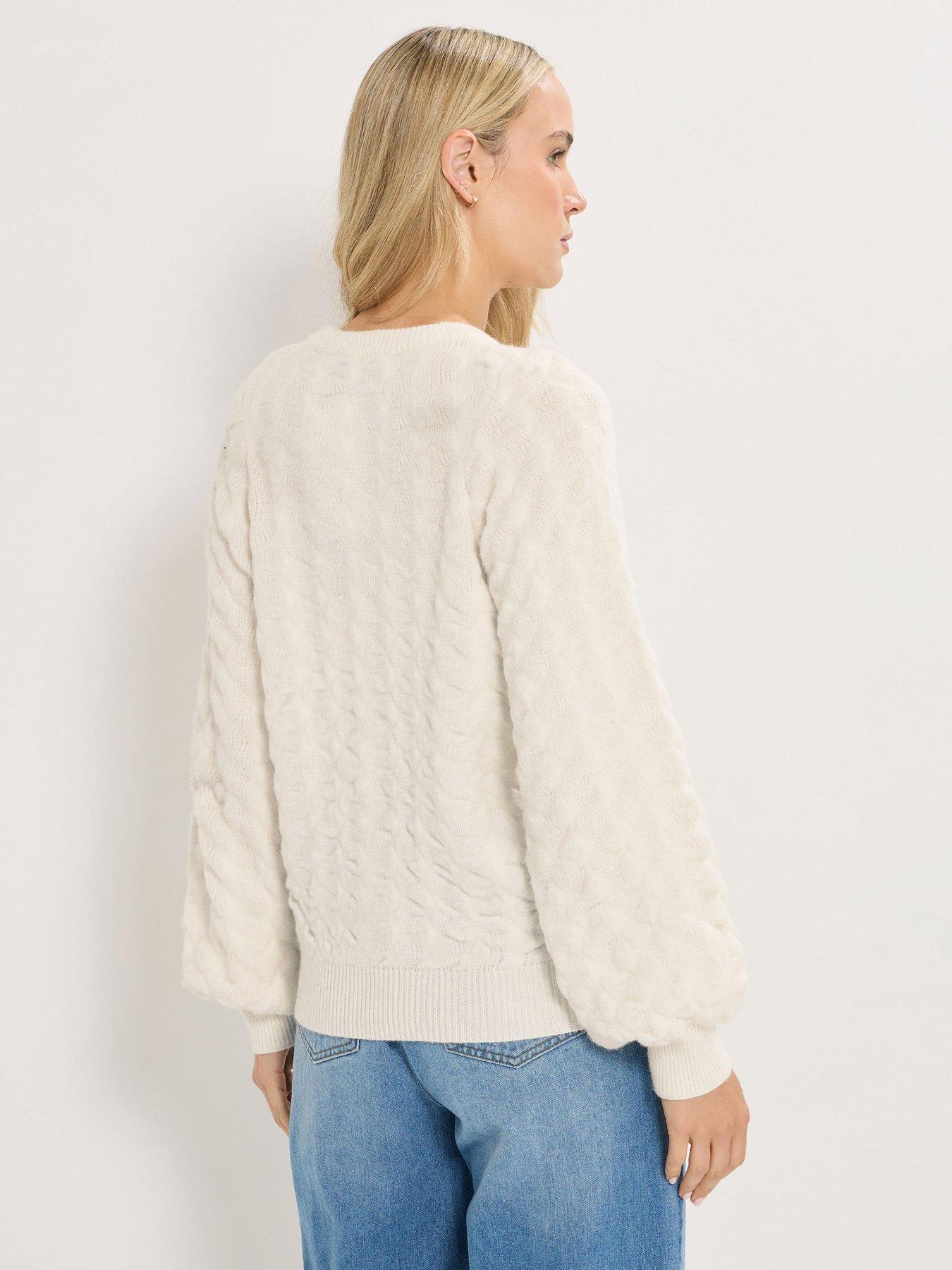 Image 2 of 4 of Long Tall Sally Textured Detail Cardigan - Natural