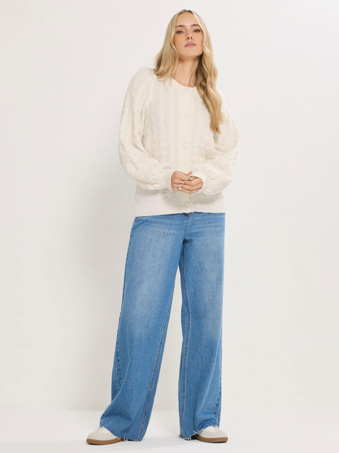 Image 3 of 4 of Long Tall Sally Textured Detail Cardigan - Natural