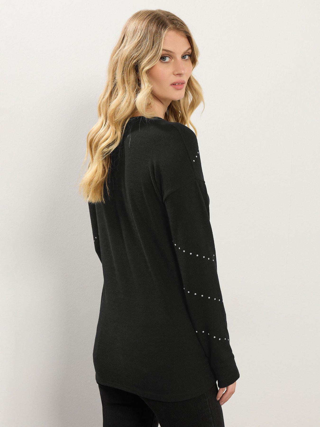 Image 2 of 4 of Long Tall Sally Stud Jumper - Black