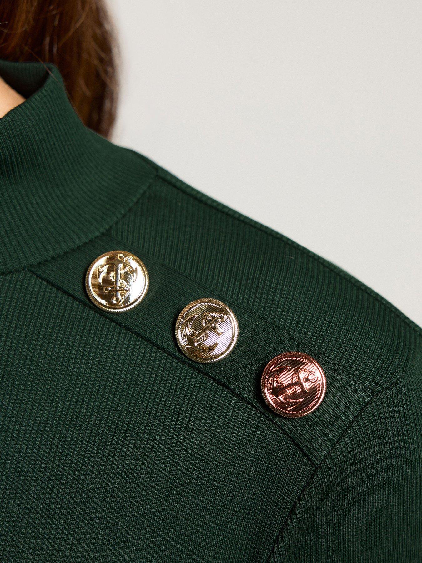  image of long-tall-sally-button-shoulder-maxi-dress-green