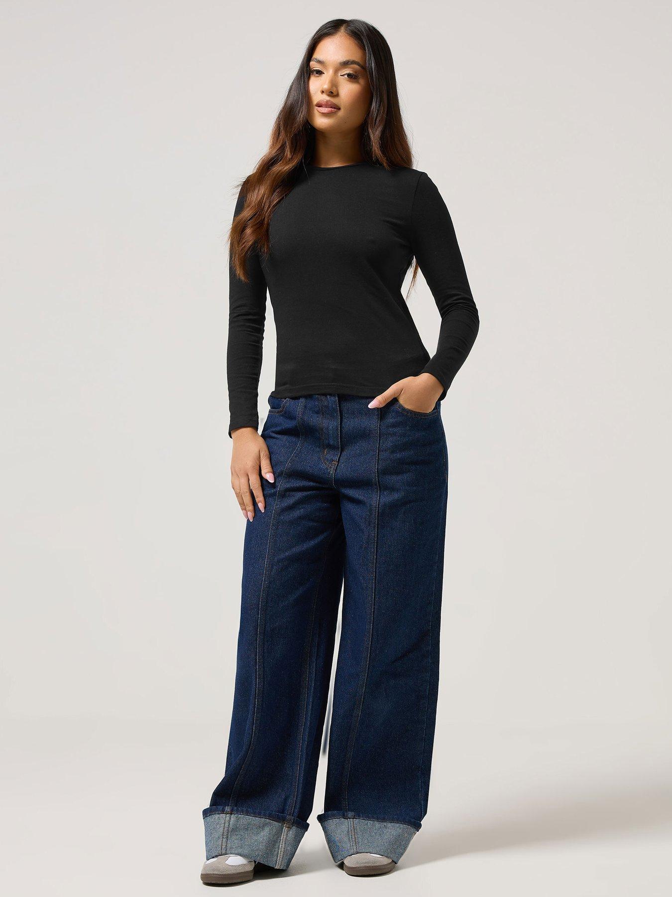 Image 4 of 4 of PixieGirl Petite 2 Pack Long Sleeve T-Shirt - Black