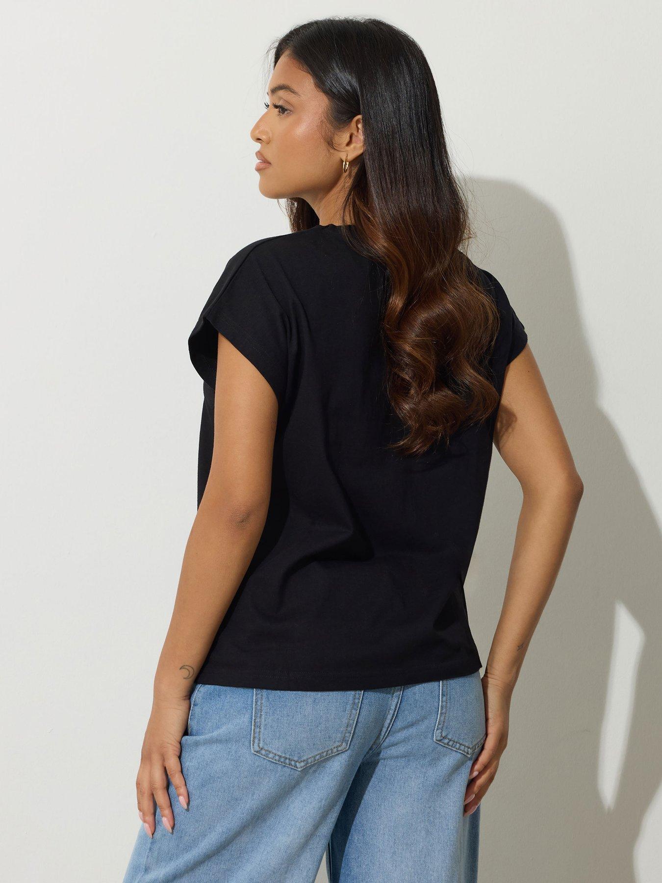  image of pixiegirl-petite-2-pack-grown-on-short-sleeve-t-shirt-blackwhite