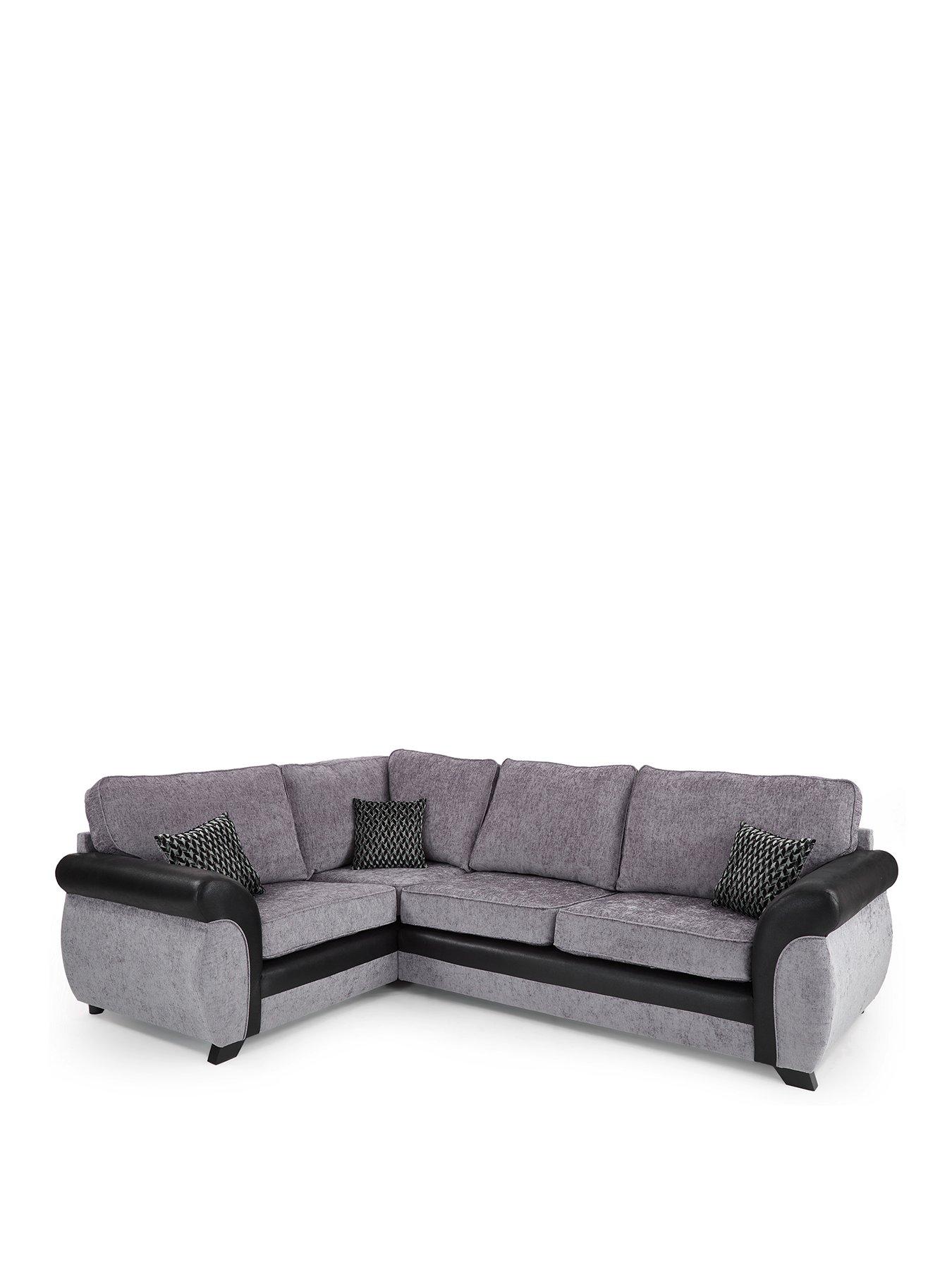 Image 2 of 7 of The Very Collection Narva Standard Fabric and Faux Leather&nbsp;Left Hand&nbsp;Corner Group Sofa - Made to Order in the UK