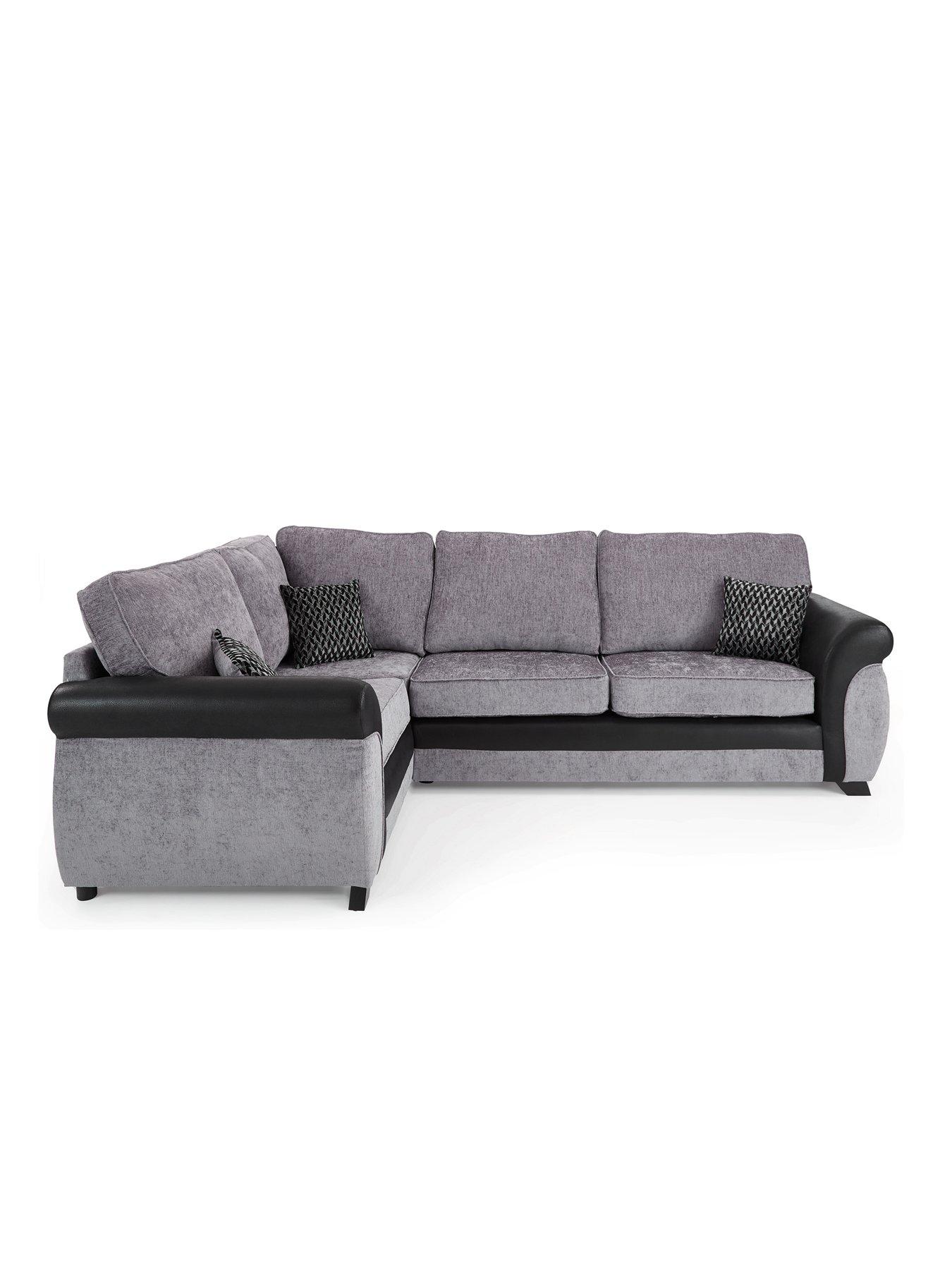 Image 3 of 7 of The Very Collection Narva Standard Fabric and Faux Leather&nbsp;Left Hand&nbsp;Corner Group Sofa - Made to Order in the UK