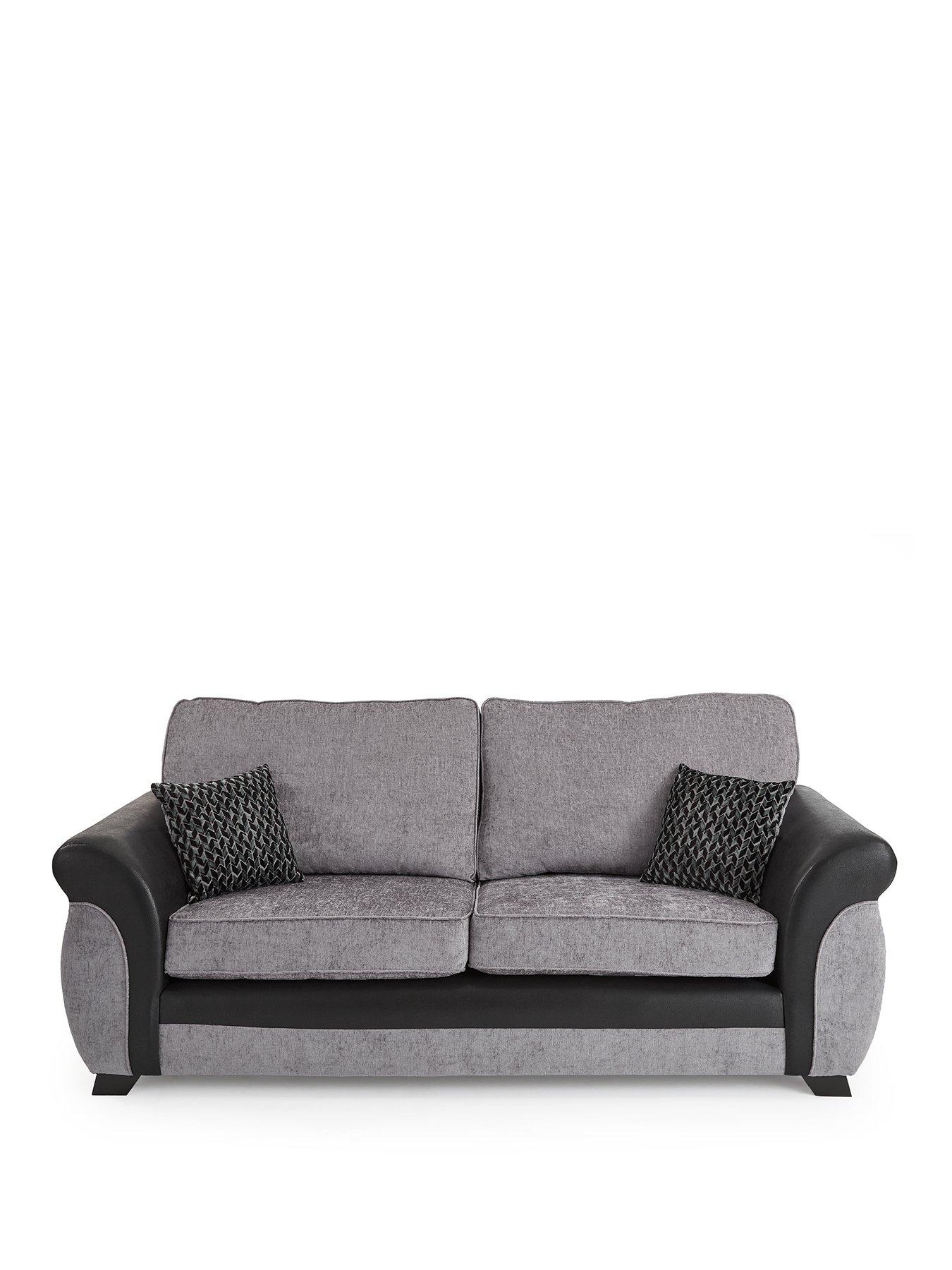 Image 2 of 7 of The Very Collection Narva Standard Fabric/Faux Leather 3 Seater Sofa - Made to Order in the UK