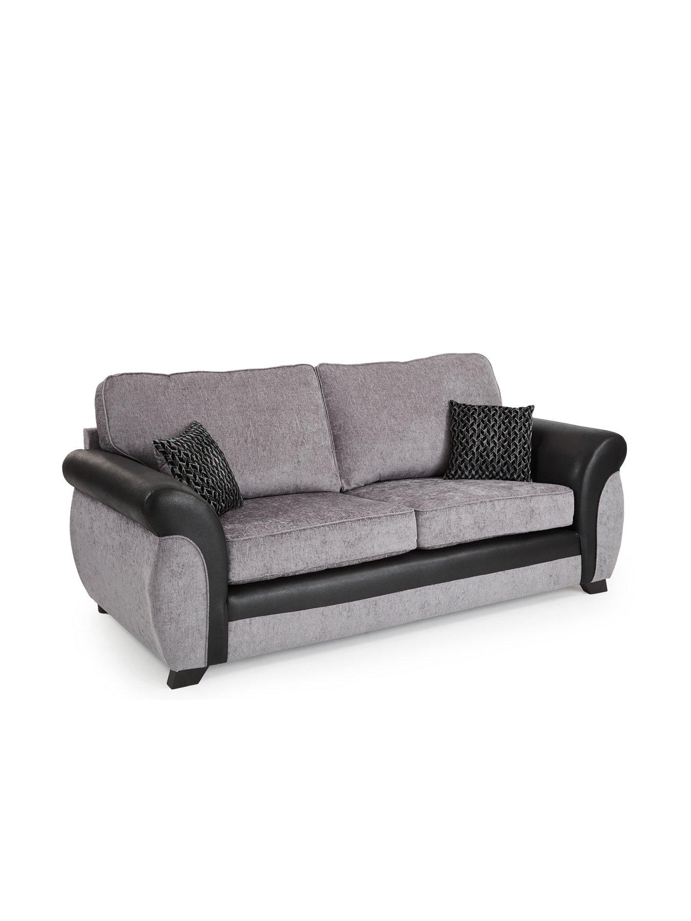 Image 3 of 7 of The Very Collection Narva Standard Fabric/Faux Leather 3 Seater Sofa - Made to Order in the UK
