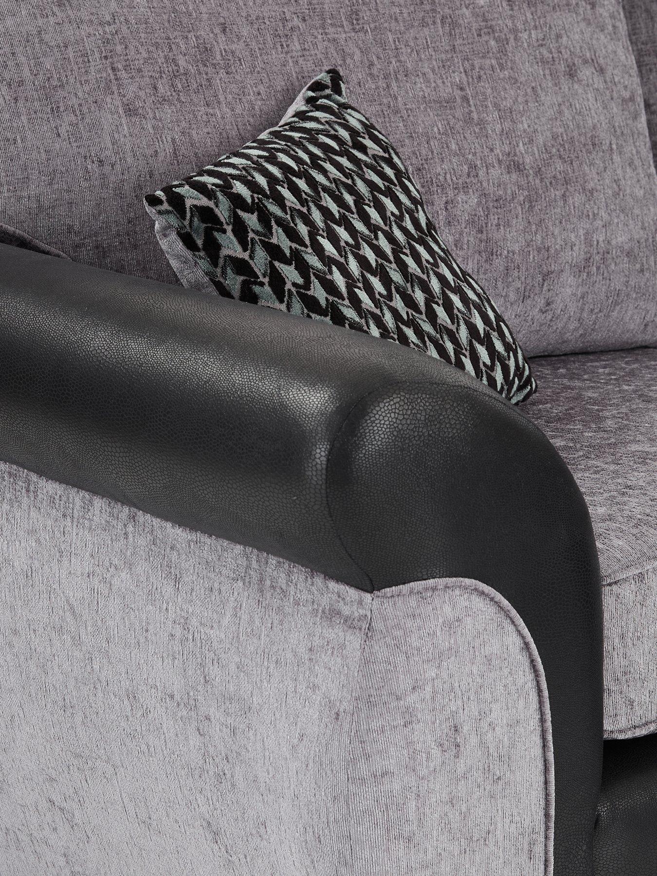 Image 4 of 7 of The Very Collection Narva Standard Fabric/Faux Leather 3 Seater Sofa - Made to Order in the UK