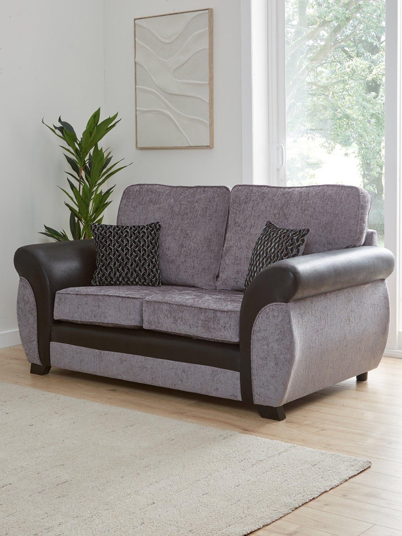 The Very Collection Narva Standard Fabric/Faux Leather 2 Seater Sofa - Made to Order in the UK