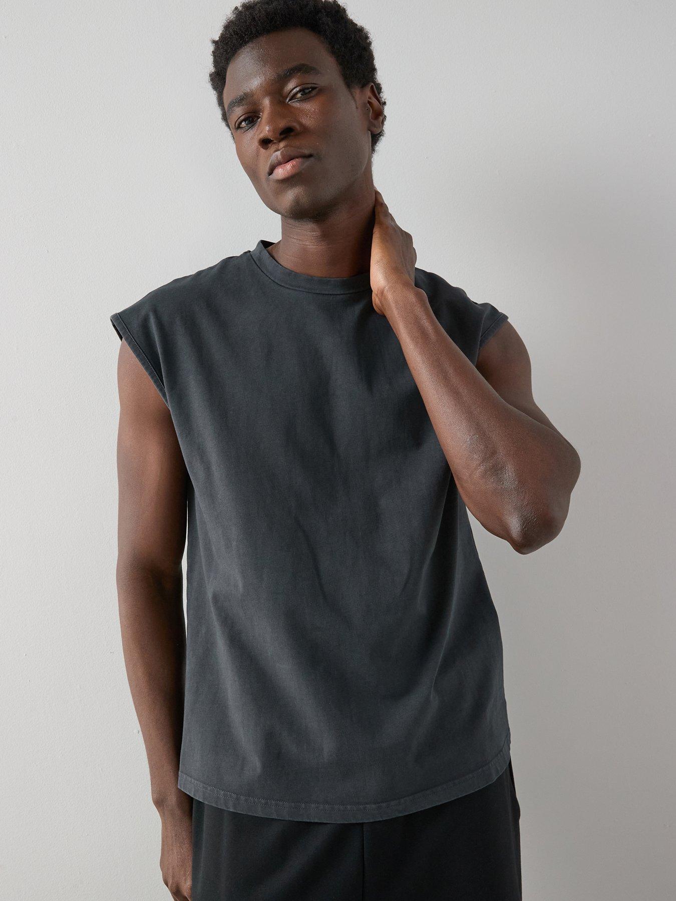 the-very-collection-pure-cotton-washed-oversized-vest-black