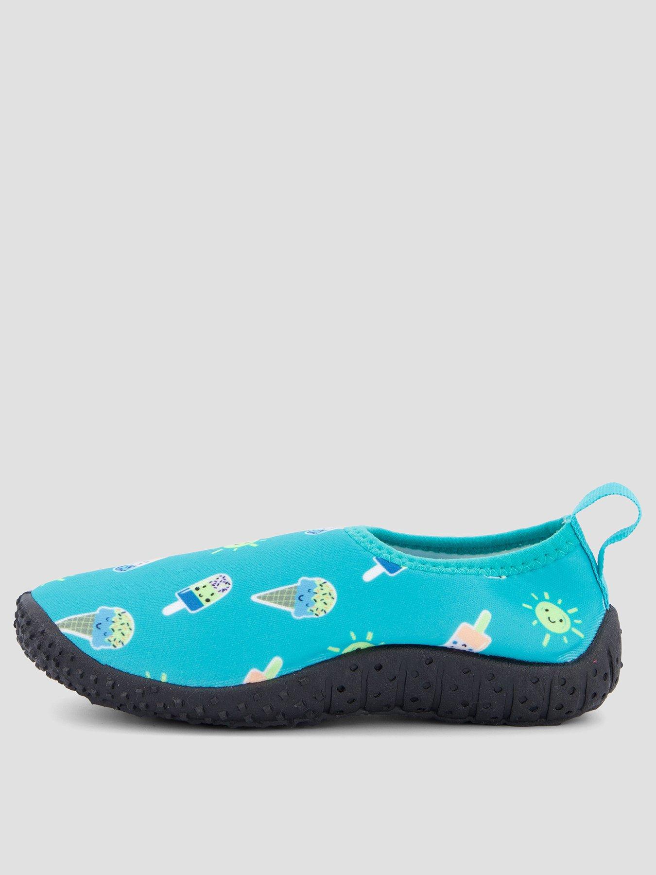 The Very Collection Boys Ice Cream Print Water Shoes - Green