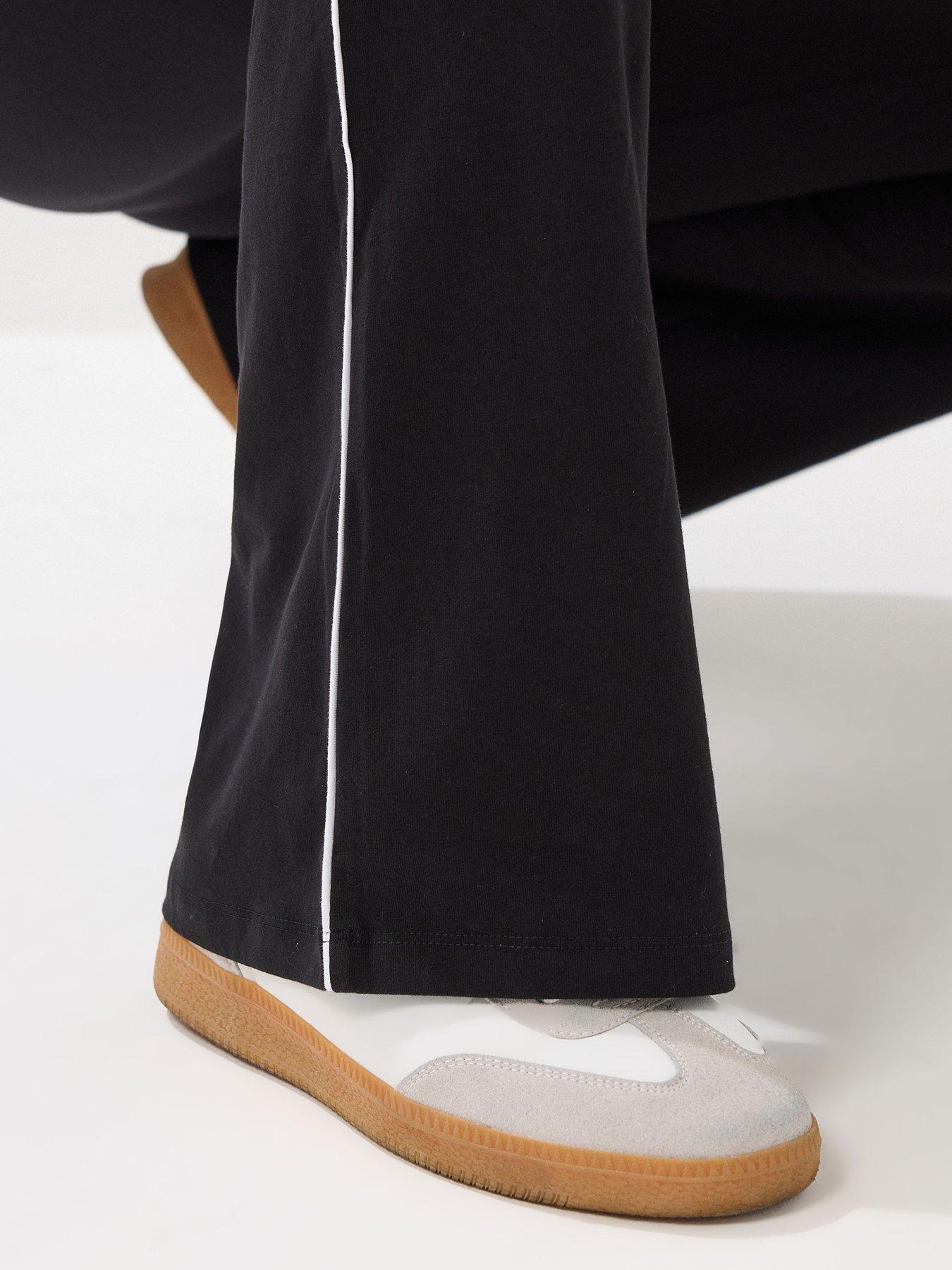 Image 4 of 4 of Long Tall Sally Stripe Flare Leggings 34" - Black