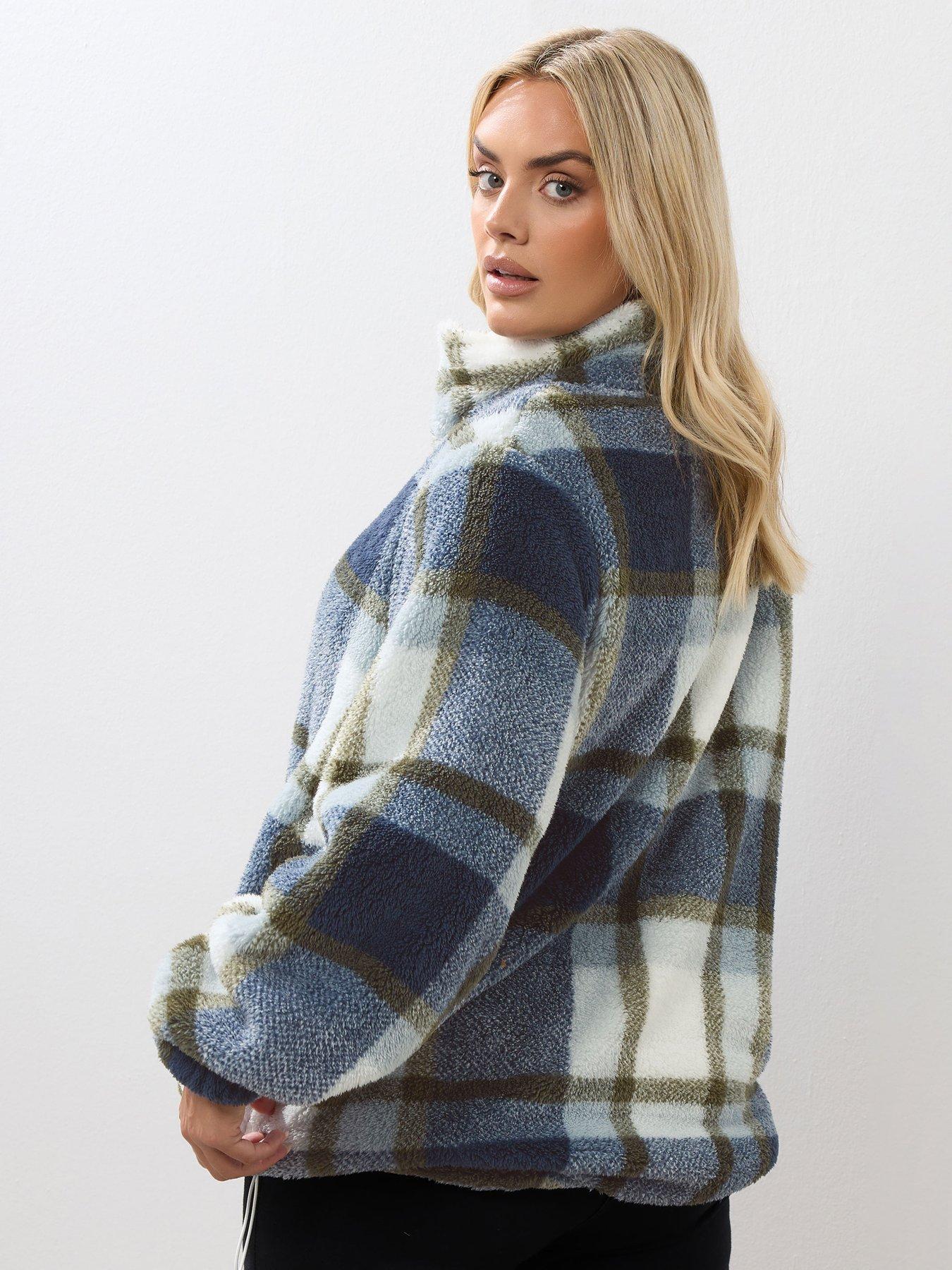 yours-curve-zip-thru-feather-fleece-blue-littlewoods