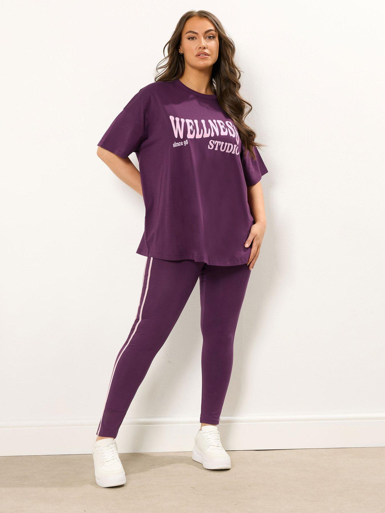Image 3 of 4 of Yours Curve Wellness Studio T-Shirt - Purple