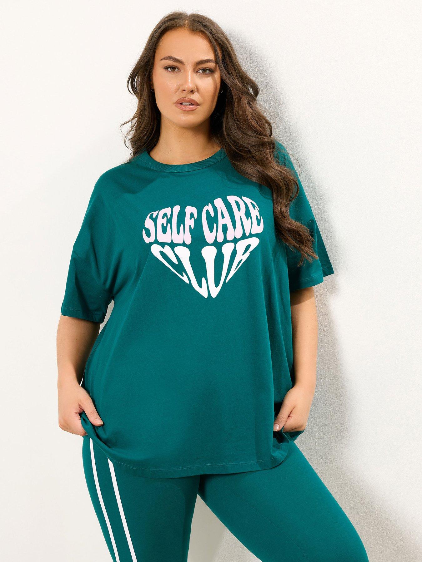 undefined Curve Self Care Club T-Shirt - Green