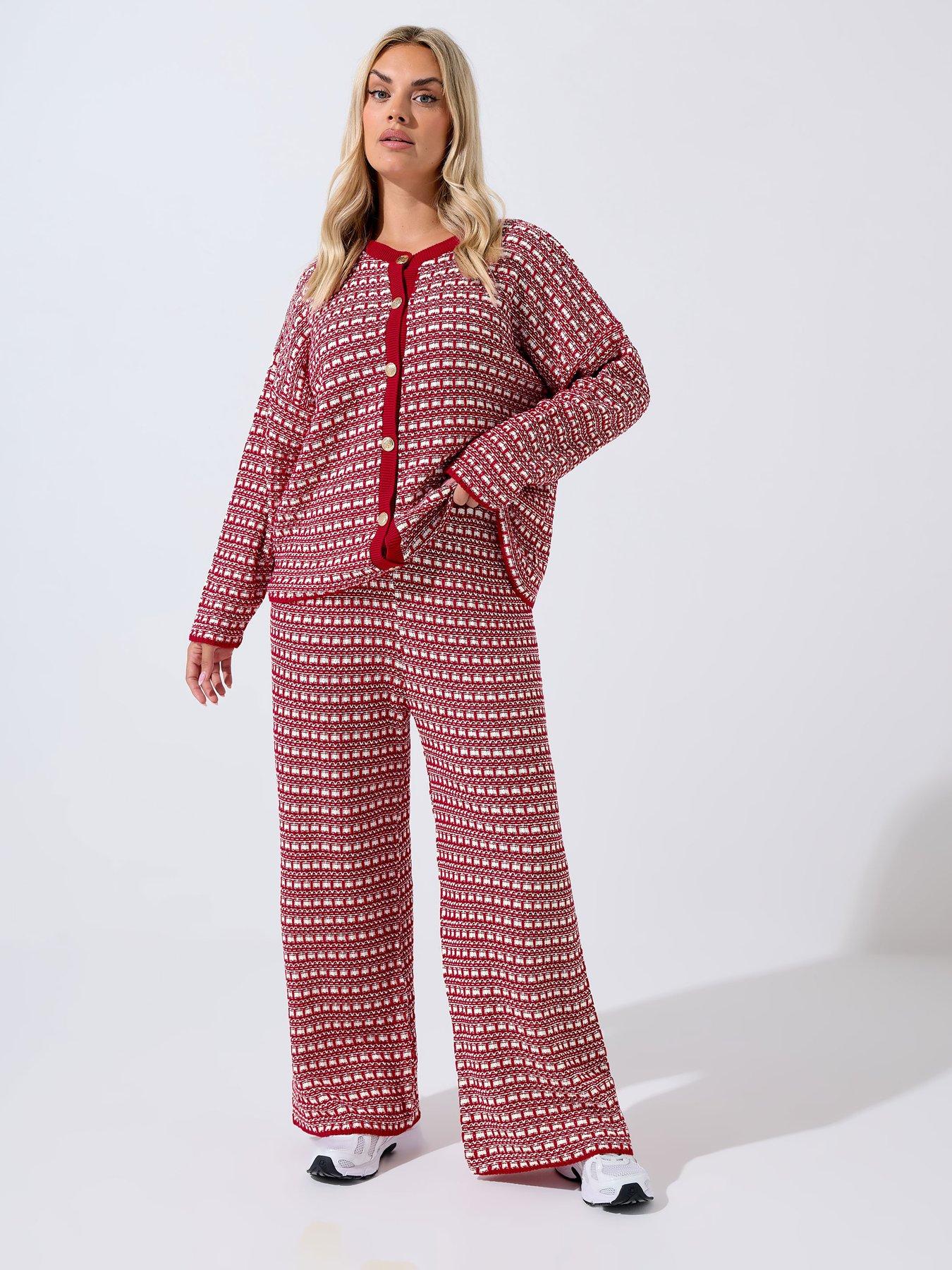 Image 3 of 4 of Yours Curve Boucle Cardigan - Red