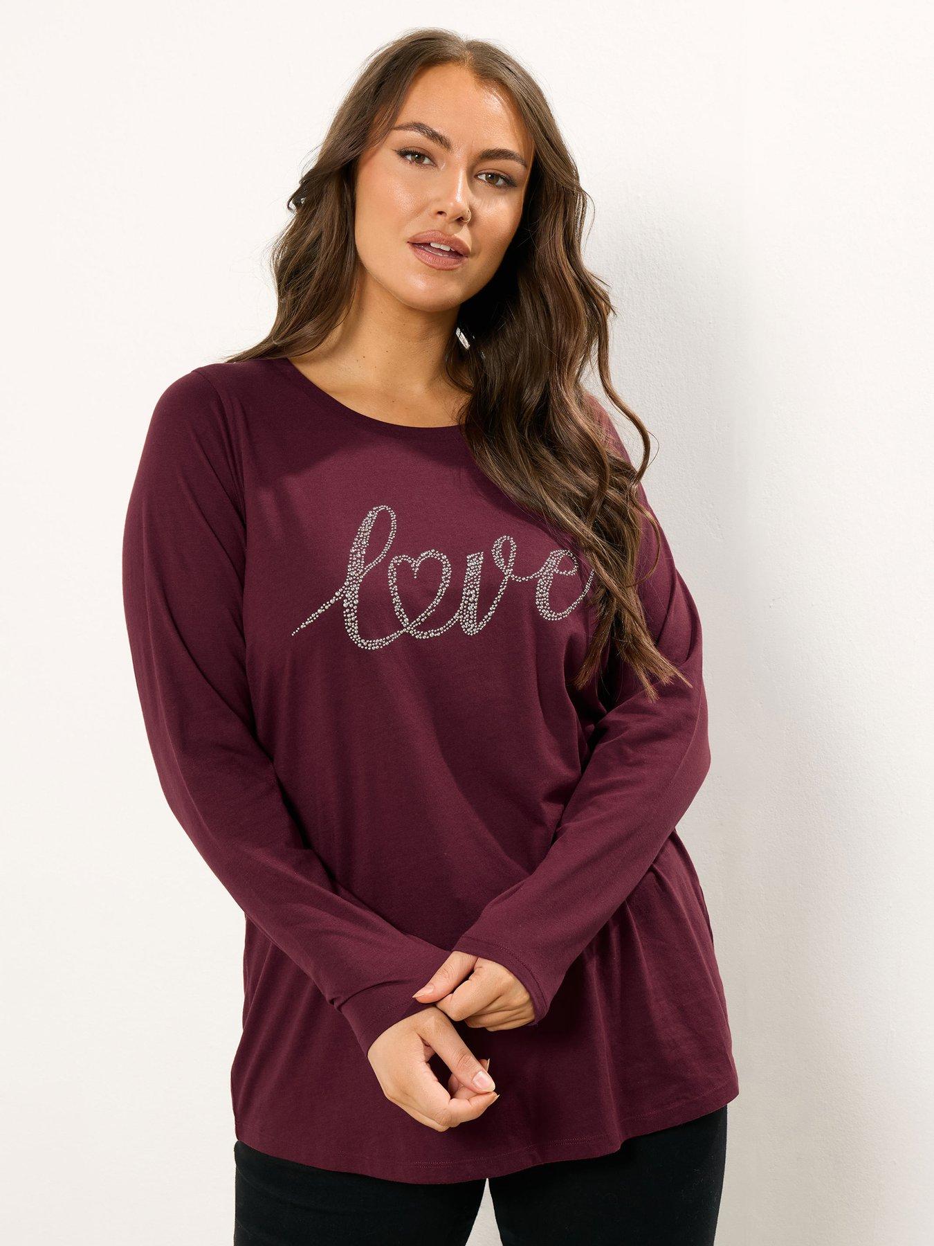 undefined Curve Long Sleeve Placement Print T-shirt