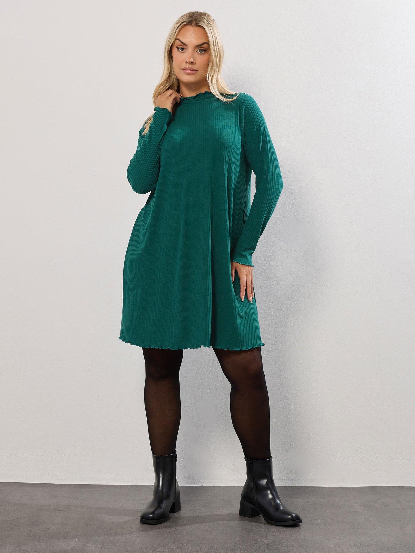 undefined Curve Lettuce Edge Tunic Top - Green