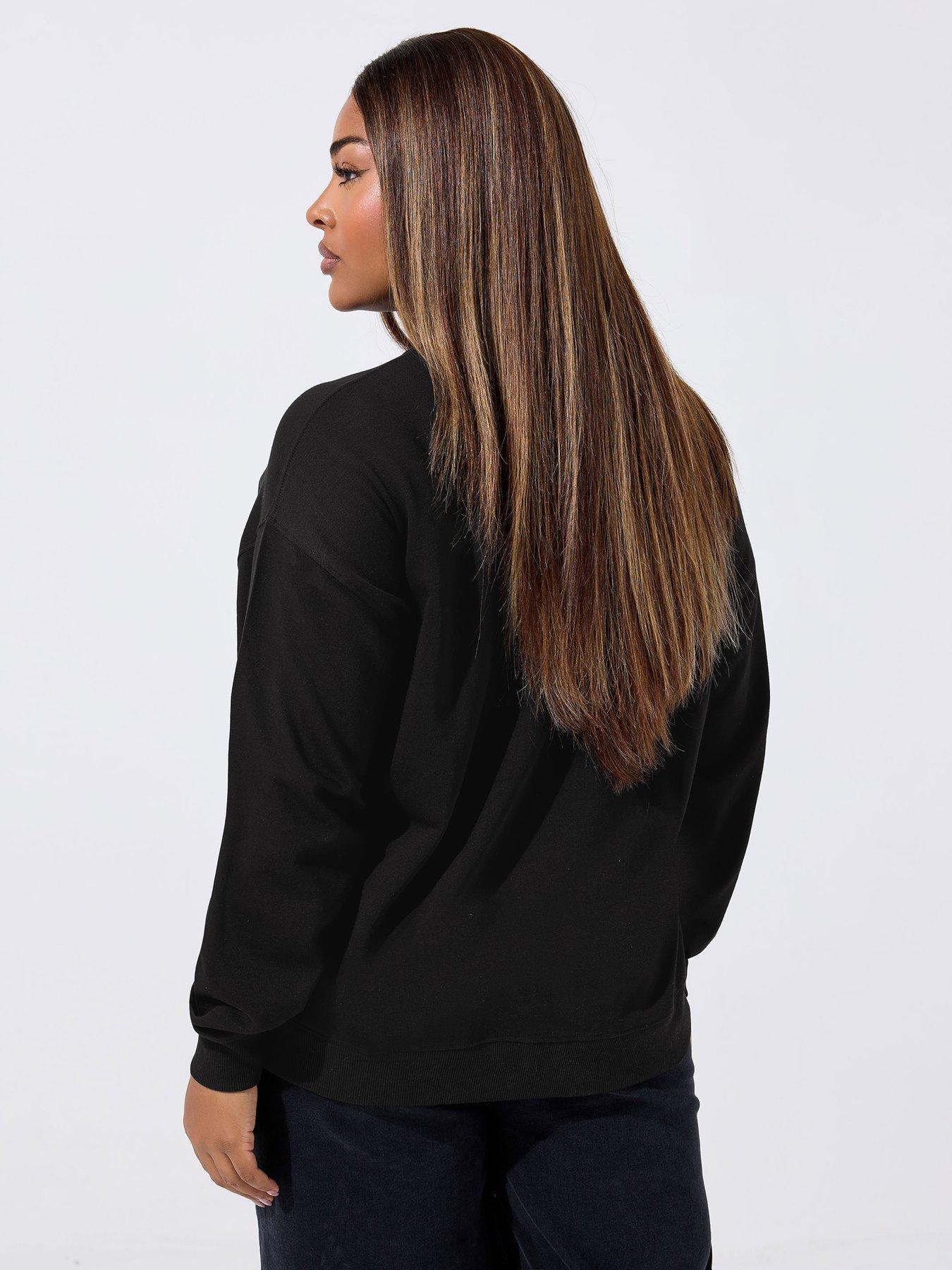 Image 2 of 4 of Yours Curve Motor Sports Bag Sweatshirt - Black
