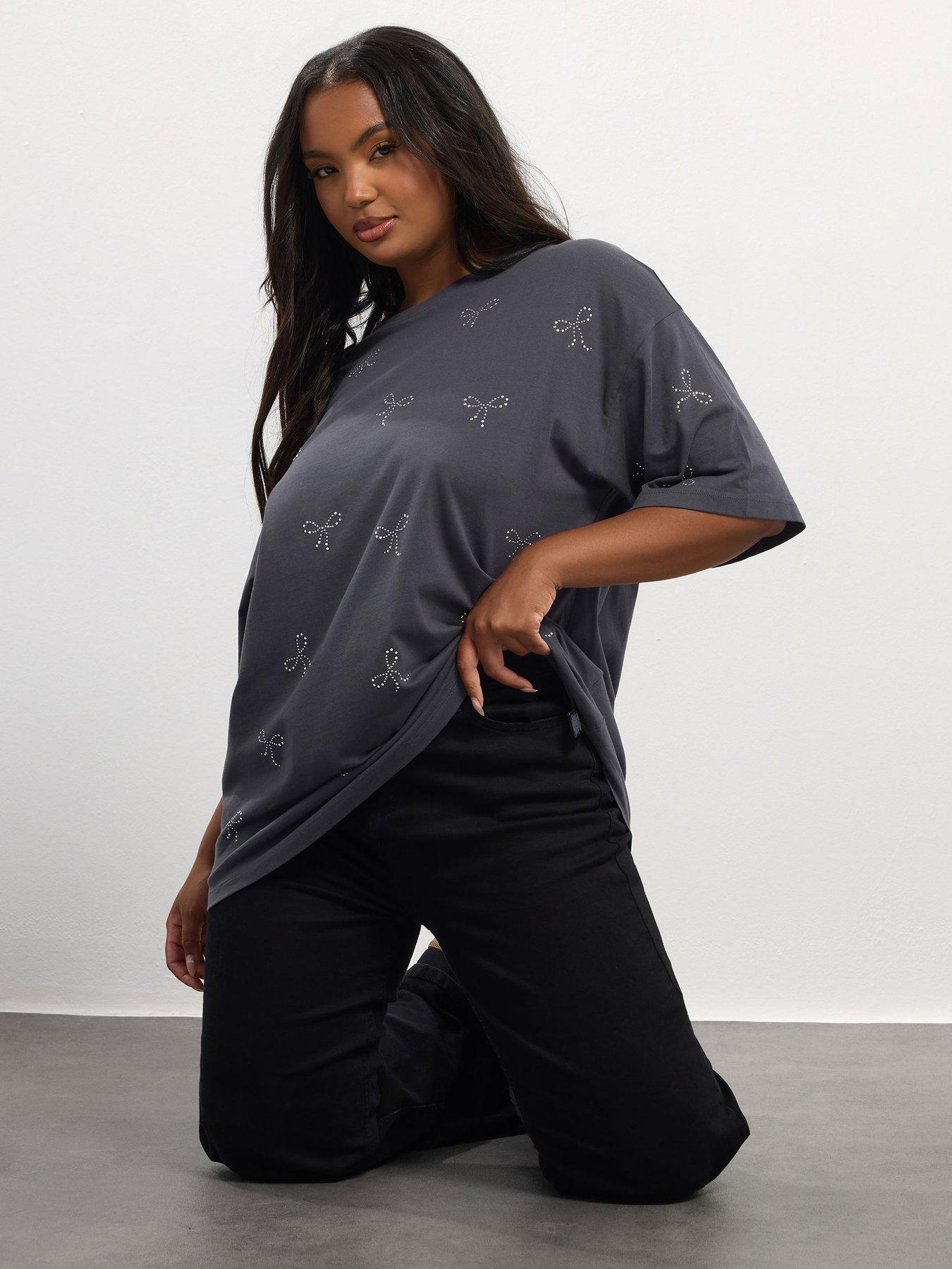 undefined Curve Oversized Stud T-shirt