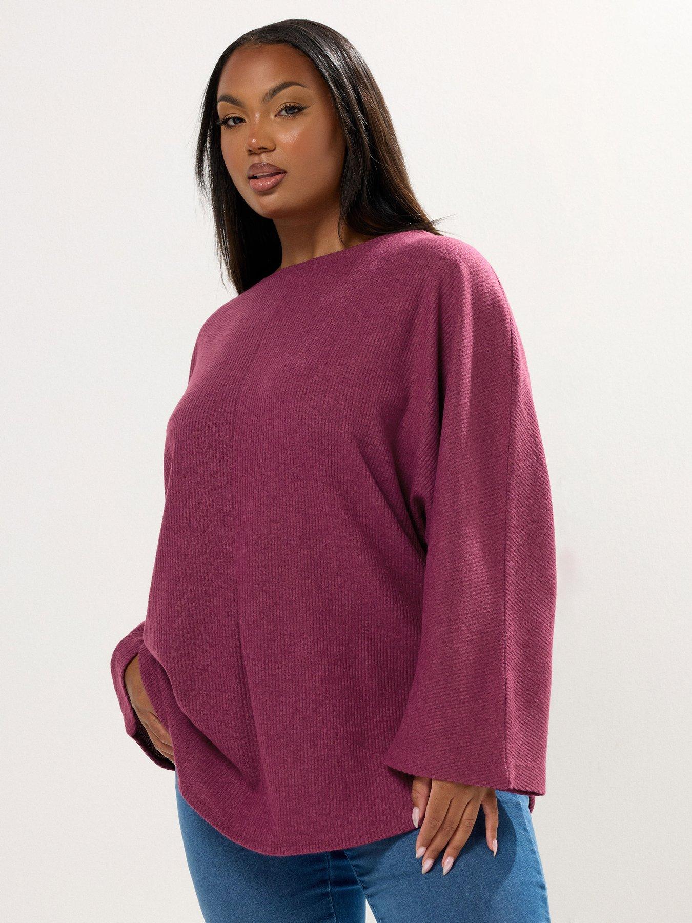 undefined Curve Soft Touch Ribbed Jumper