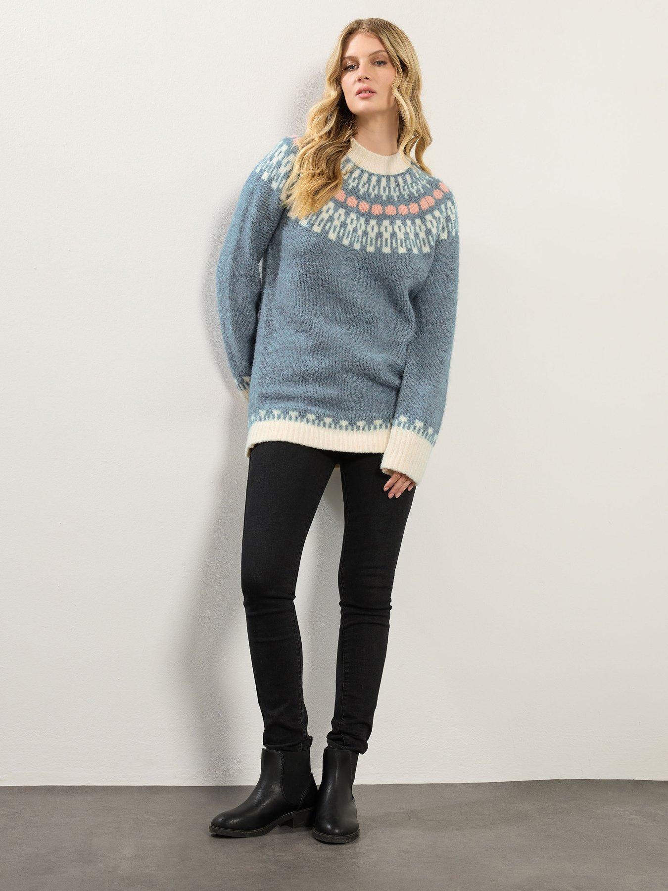 Image 3 of 4 of Long Tall Sally Fairisle Long Sleeved Jumper - Blue