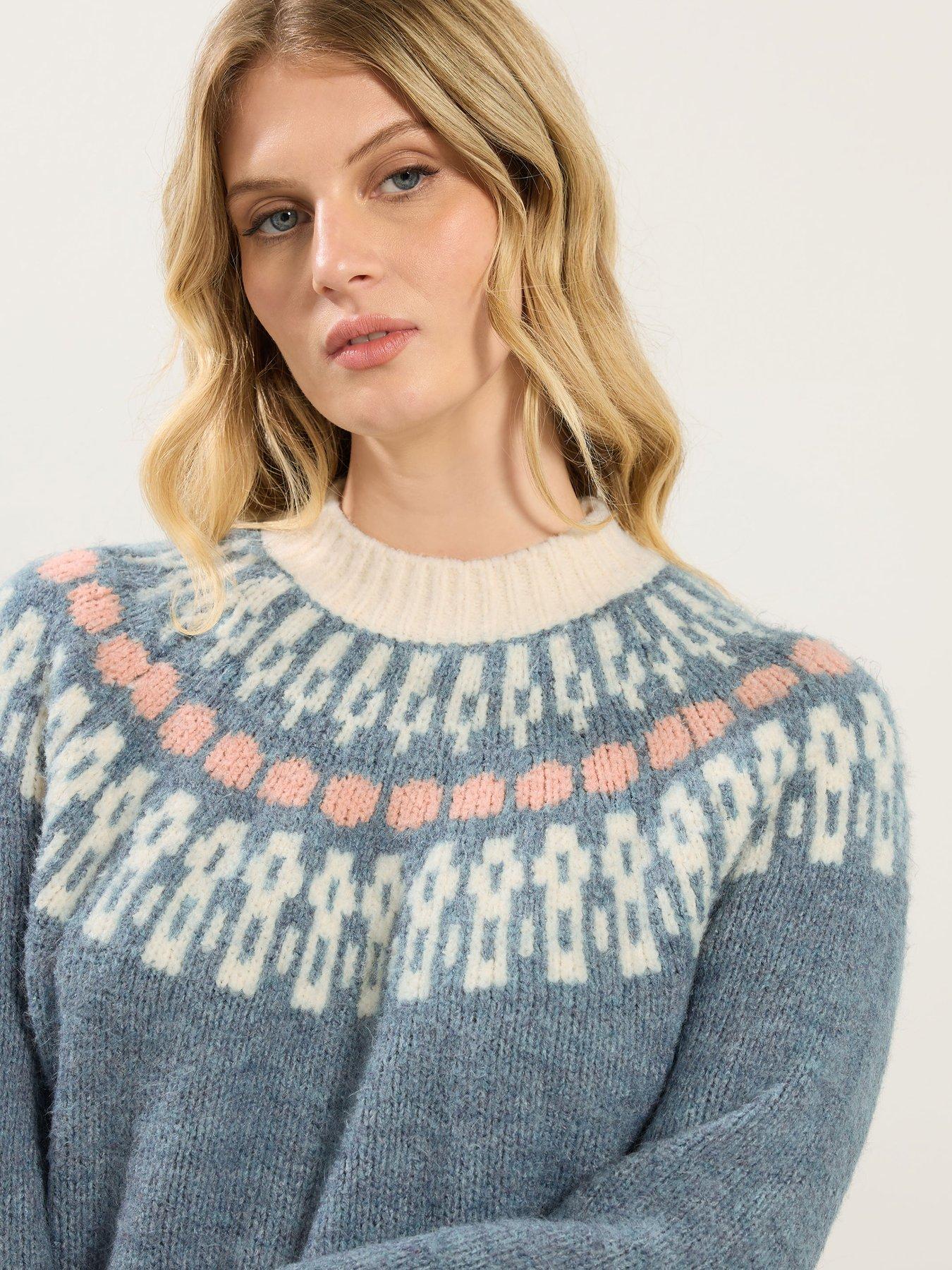 Image 4 of 4 of Long Tall Sally Fairisle Long Sleeved Jumper - Blue