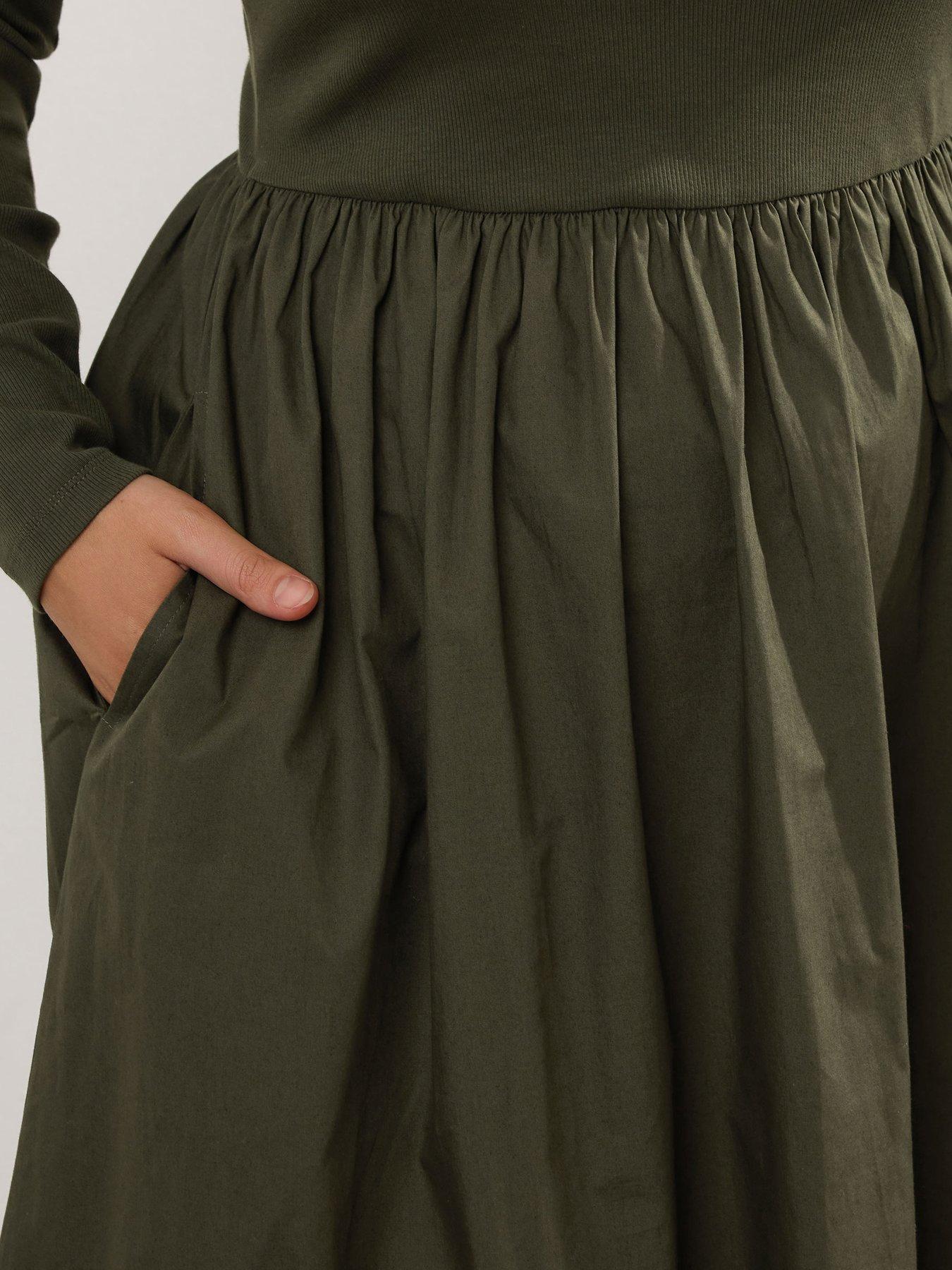 Image 4 of 5 of Yours Curve Rib Midaxi Dress - Green